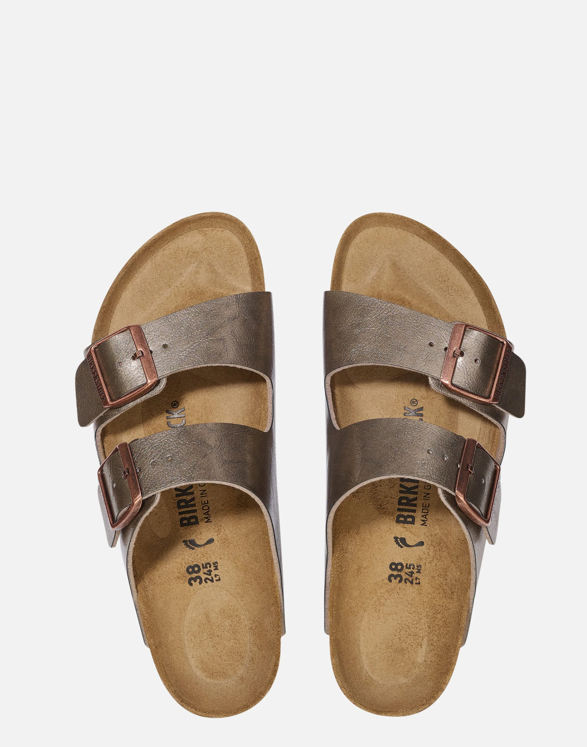 Regular Graceful Taupe Birko Flor Arizona Sandals - Image 3