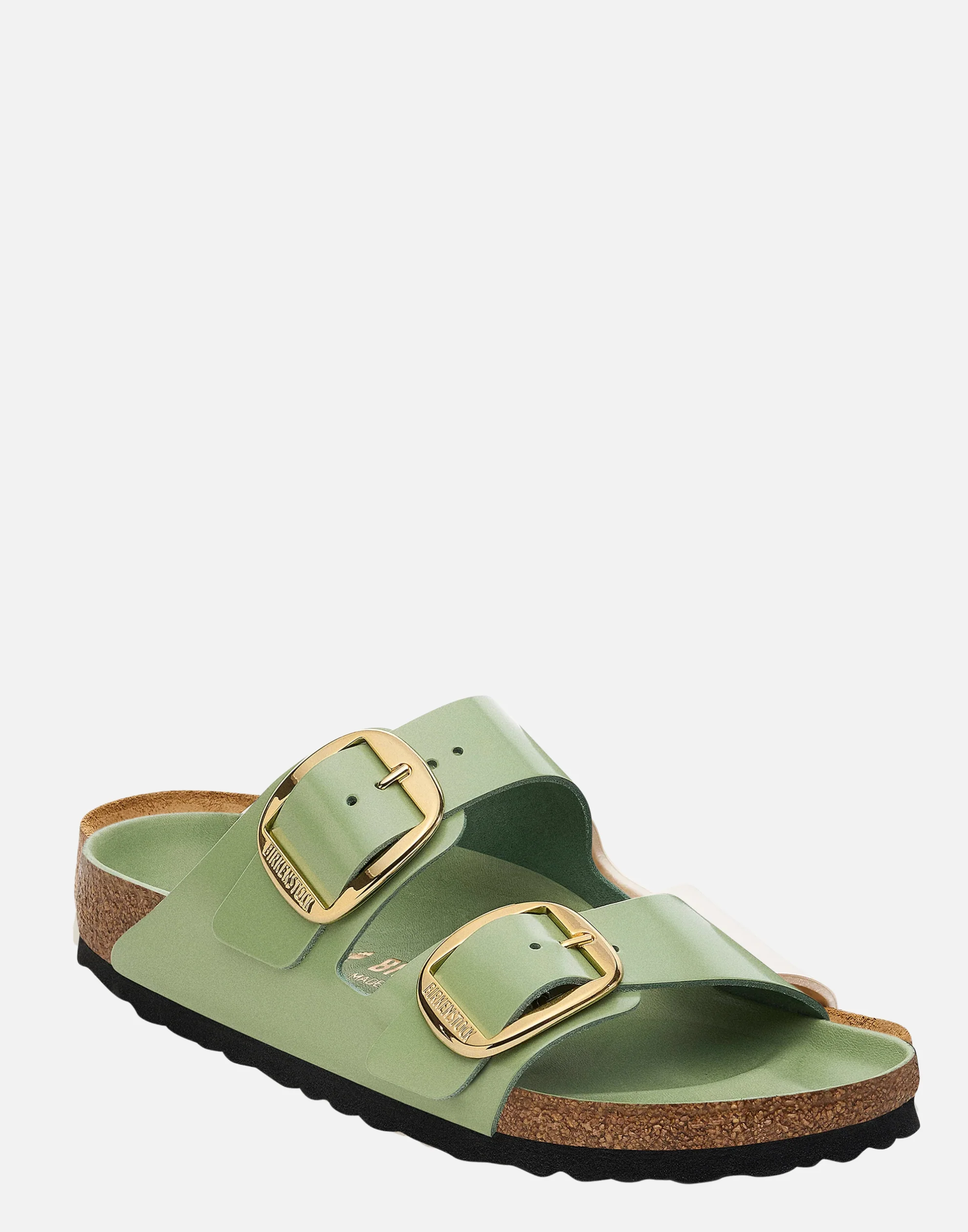 Regular Green Tea Patent Leather Big Buckle Arizona Sandals - Image 2