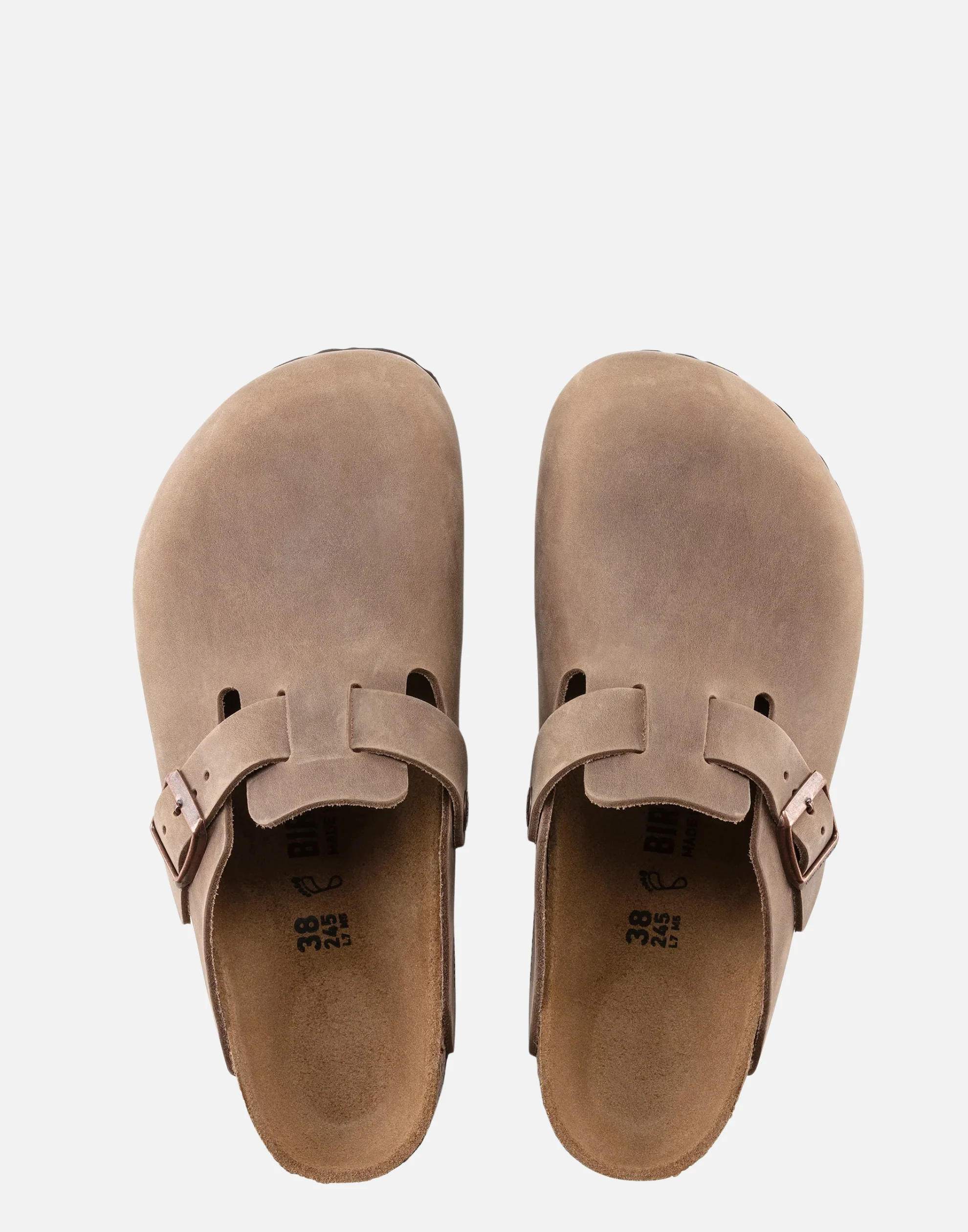 Regular Tobacco Oiled Leather Boston Slides - Image 3