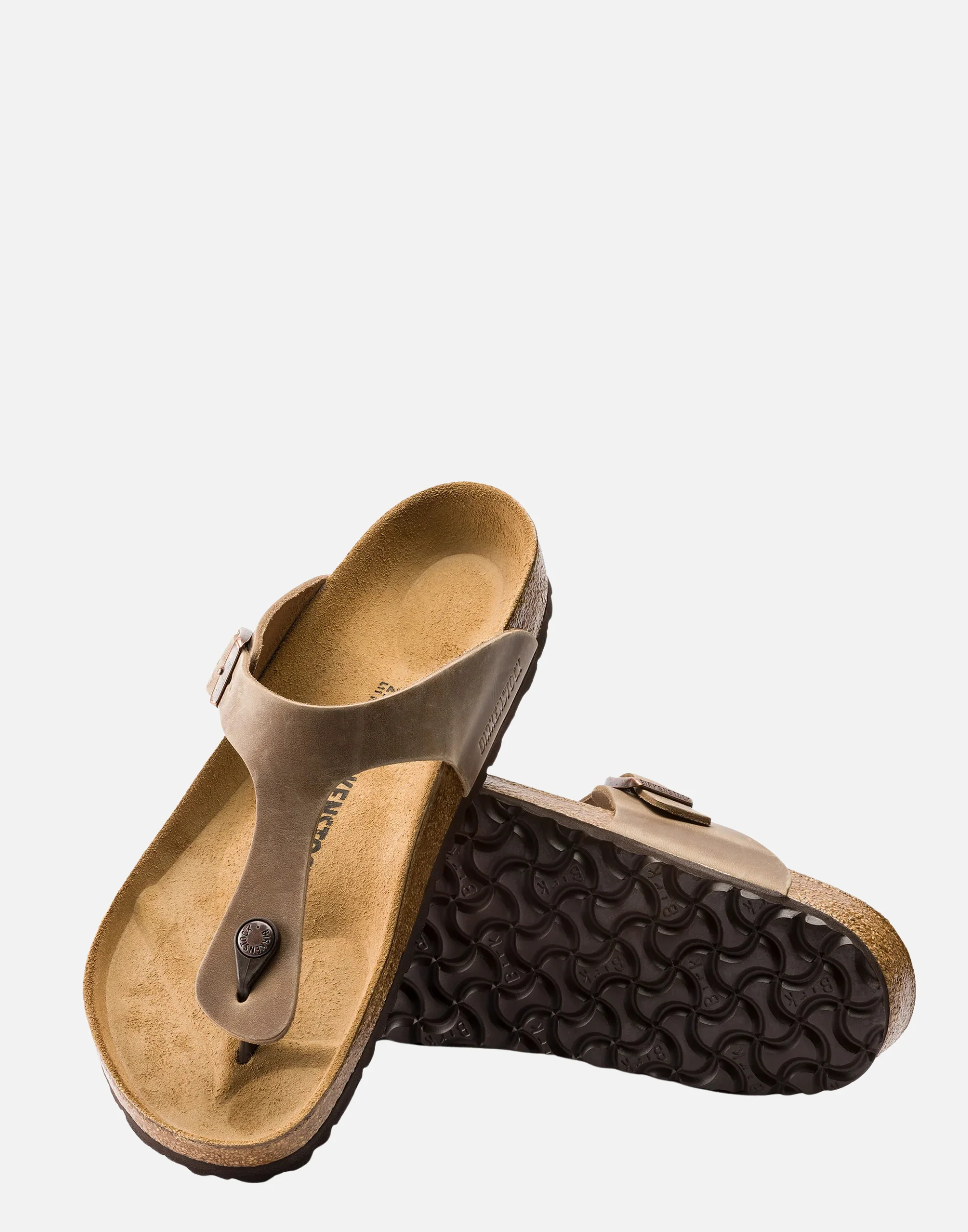 Regular Tobacco Oiled Leather Gizeh Sandals - Image 2