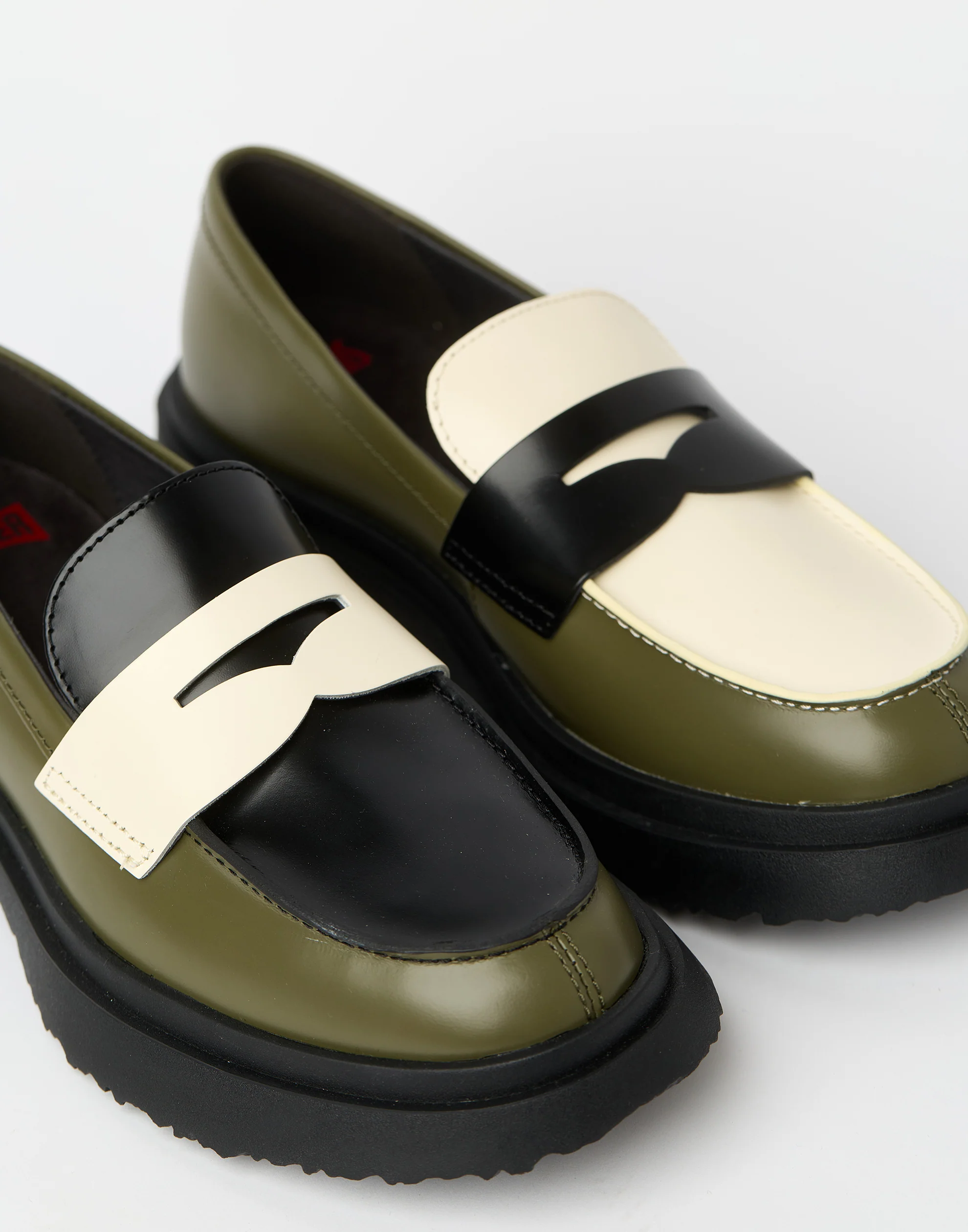 Multicolour Leather Twins Loafers - Image 3