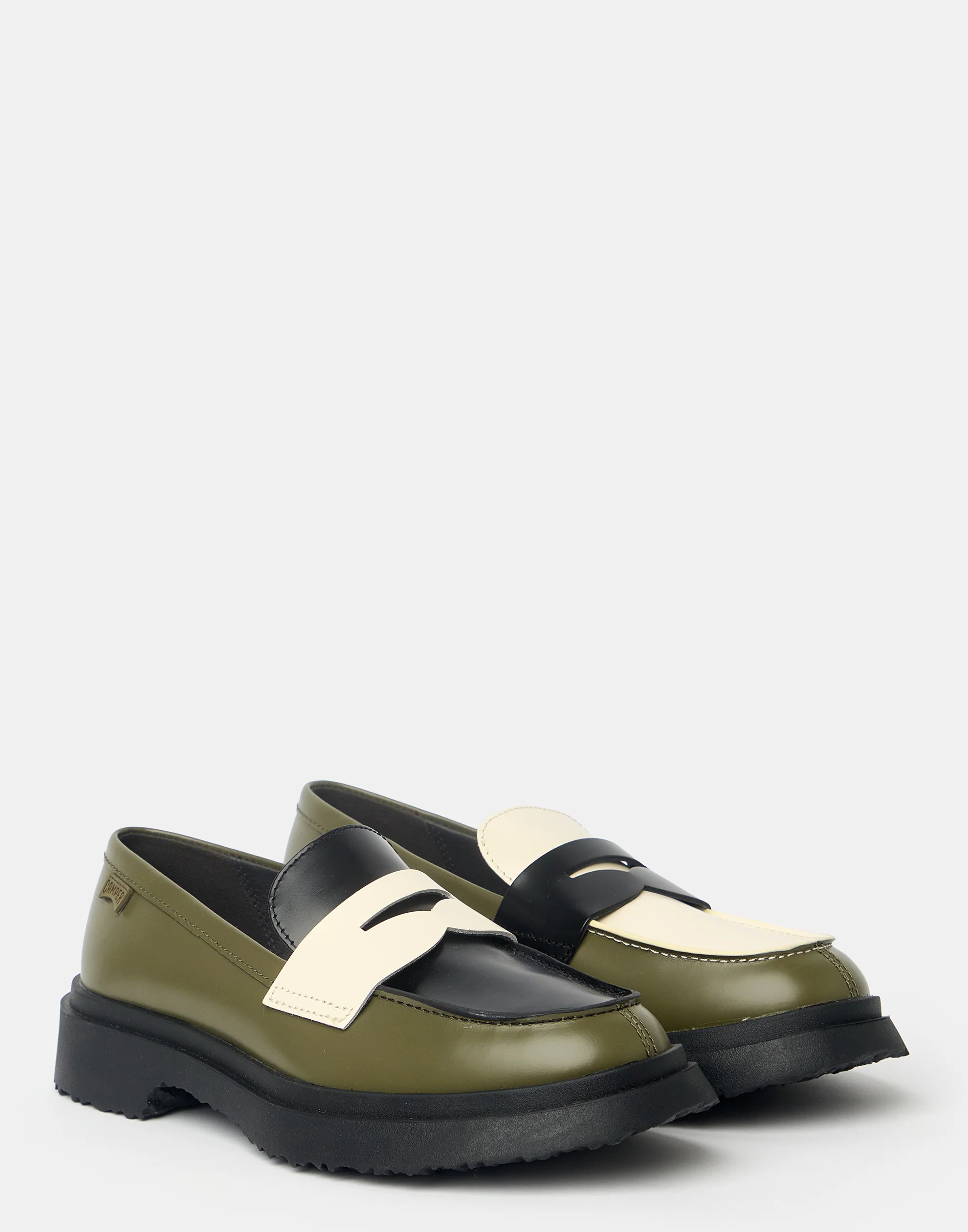 Multicolour Leather Twins Loafers - Image 6