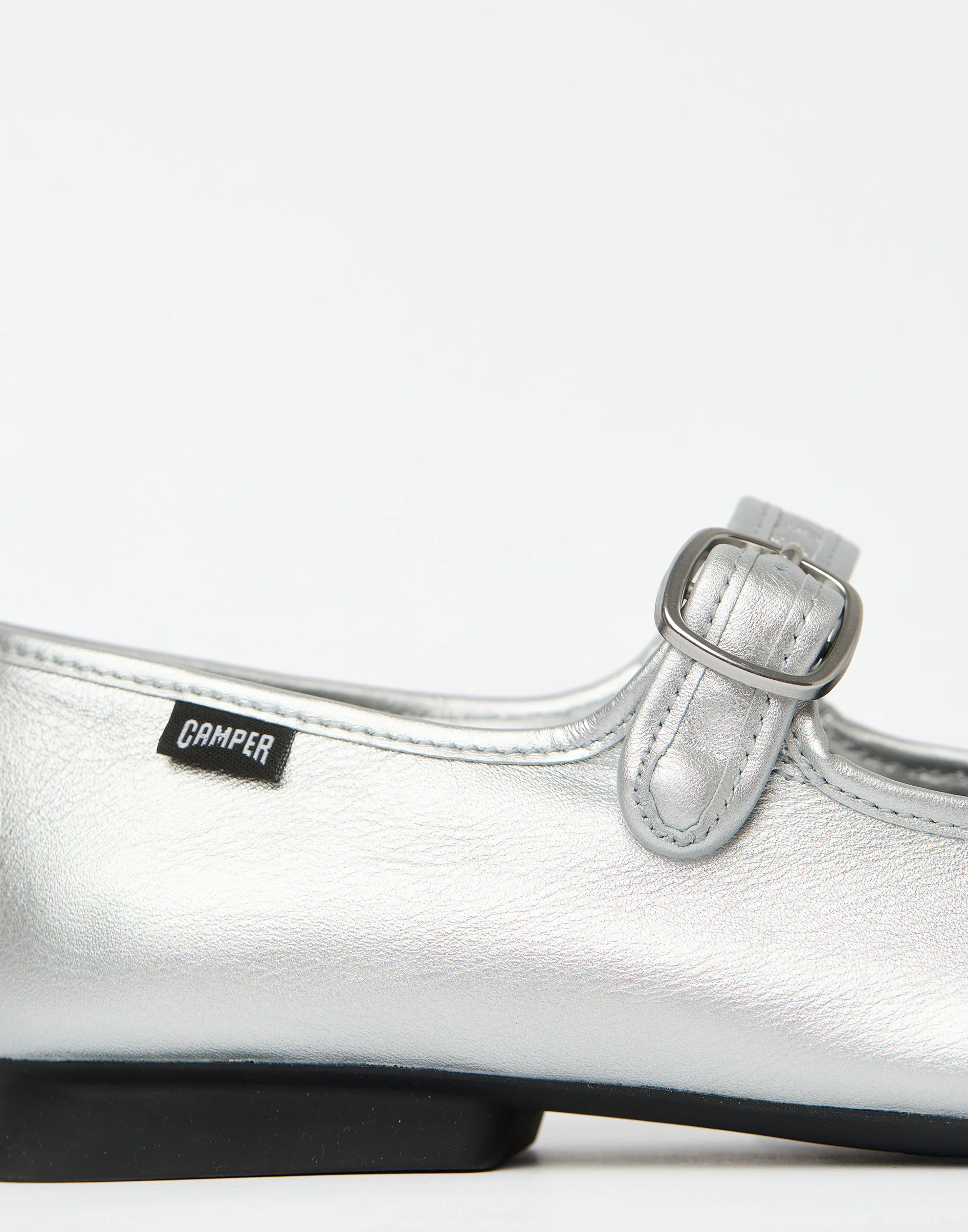 Silver Leather Casi Myra Ballerinas - Image 4
