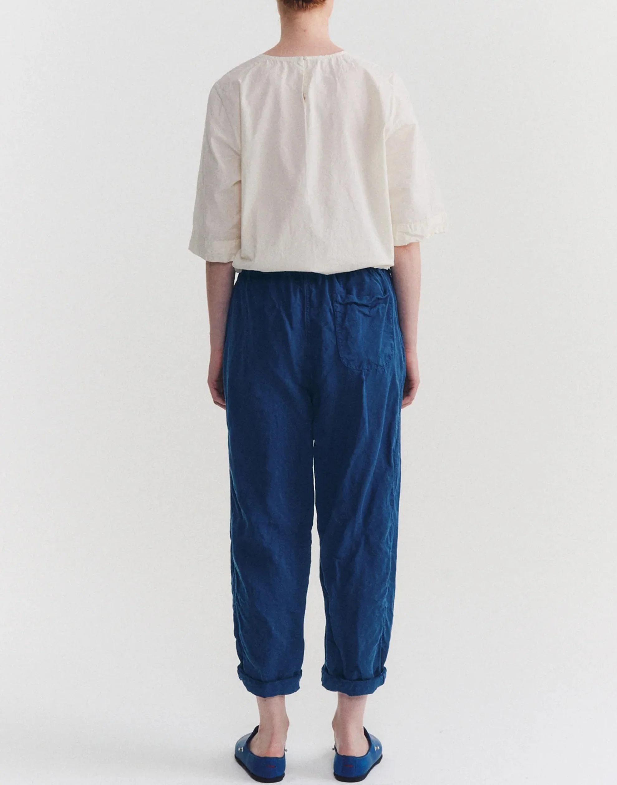 Blue Linen Blend Fabi Pants - Image 4
