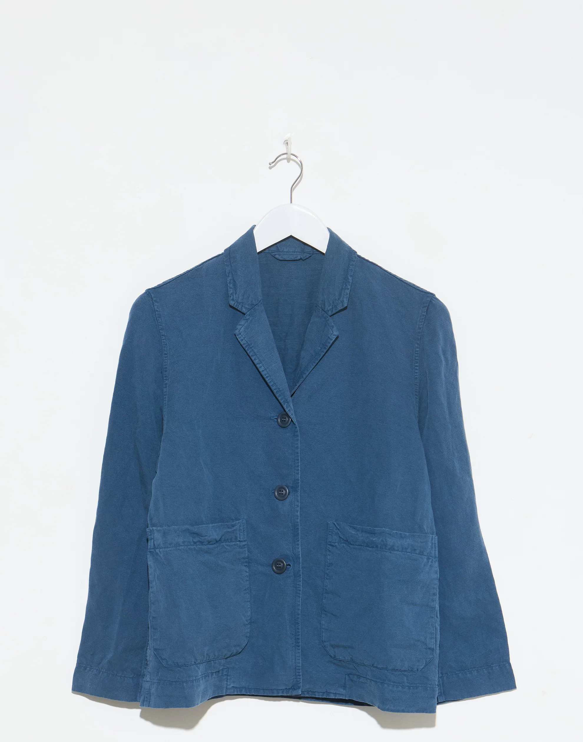 Blue Linen Blend Puddy Jacket