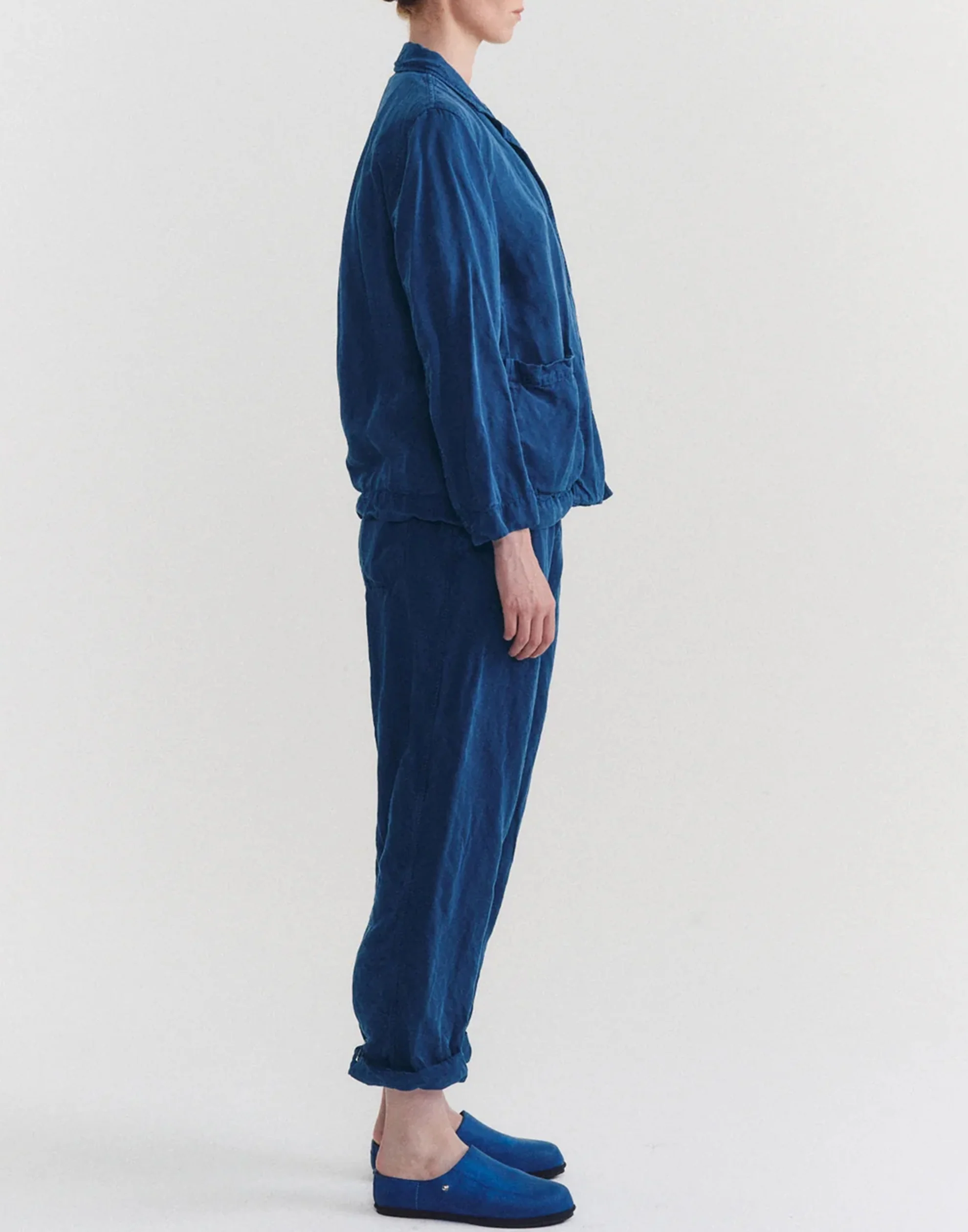 Blue Linen Blend Puddy Jacket - Image 5