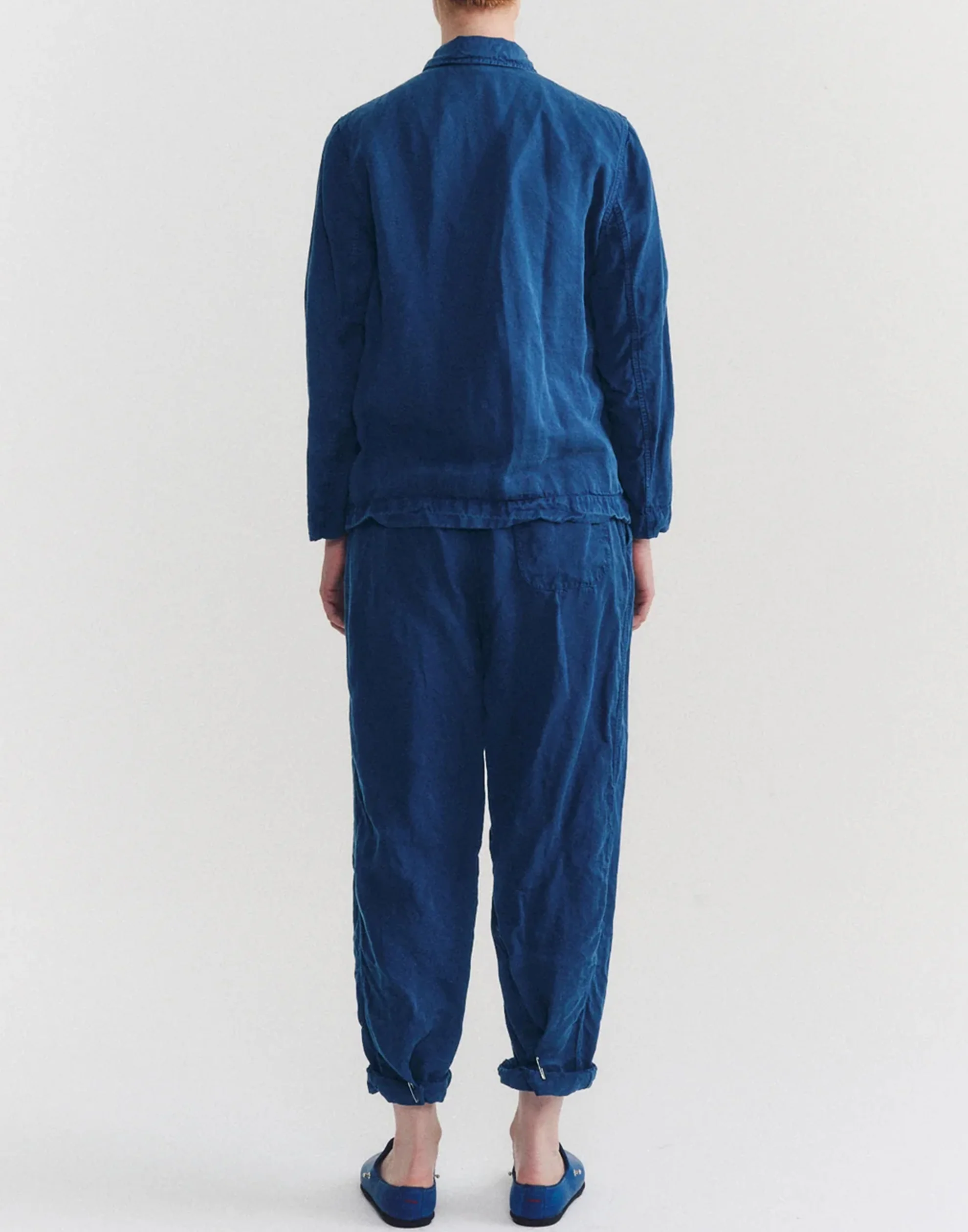 Blue Linen Blend Puddy Jacket - Image 6