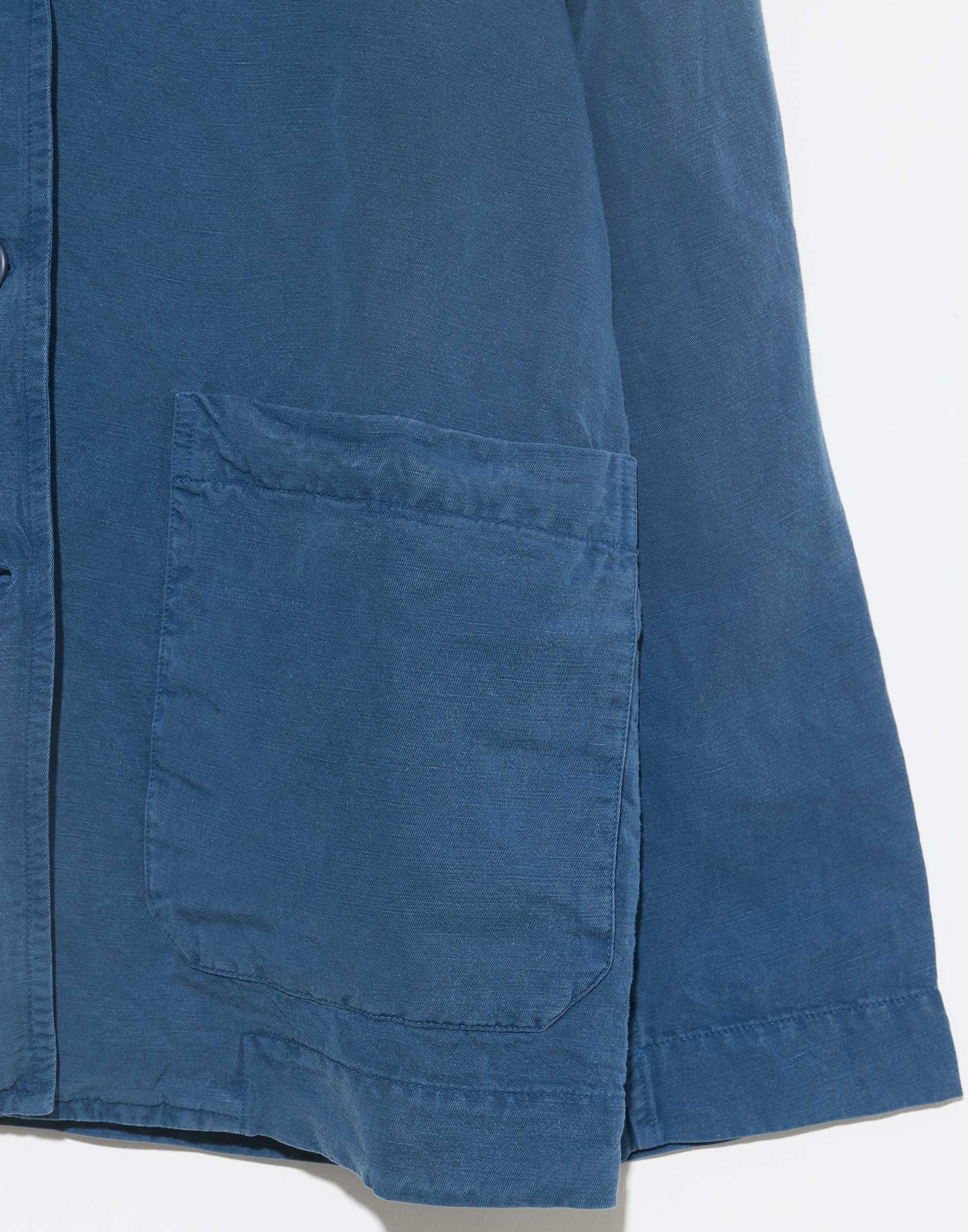 Blue Linen Blend Puddy Jacket - Image 7