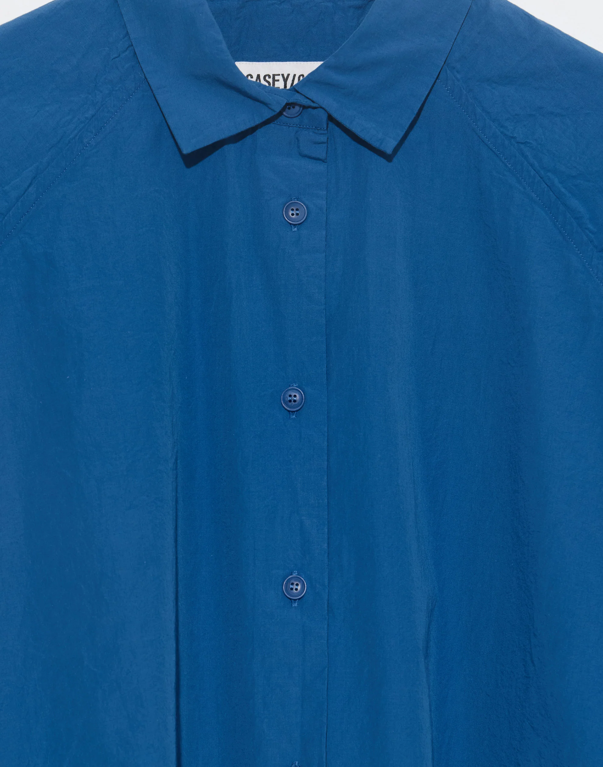 Mid Blue Cotton Drays Travail Shirt - Image 3