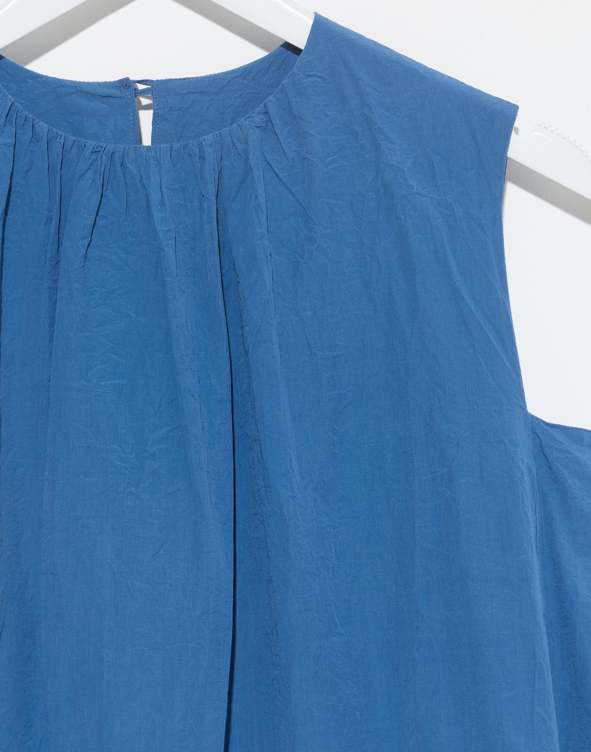Mid Blue Cotton Pomme Ruche Dress - Image 3