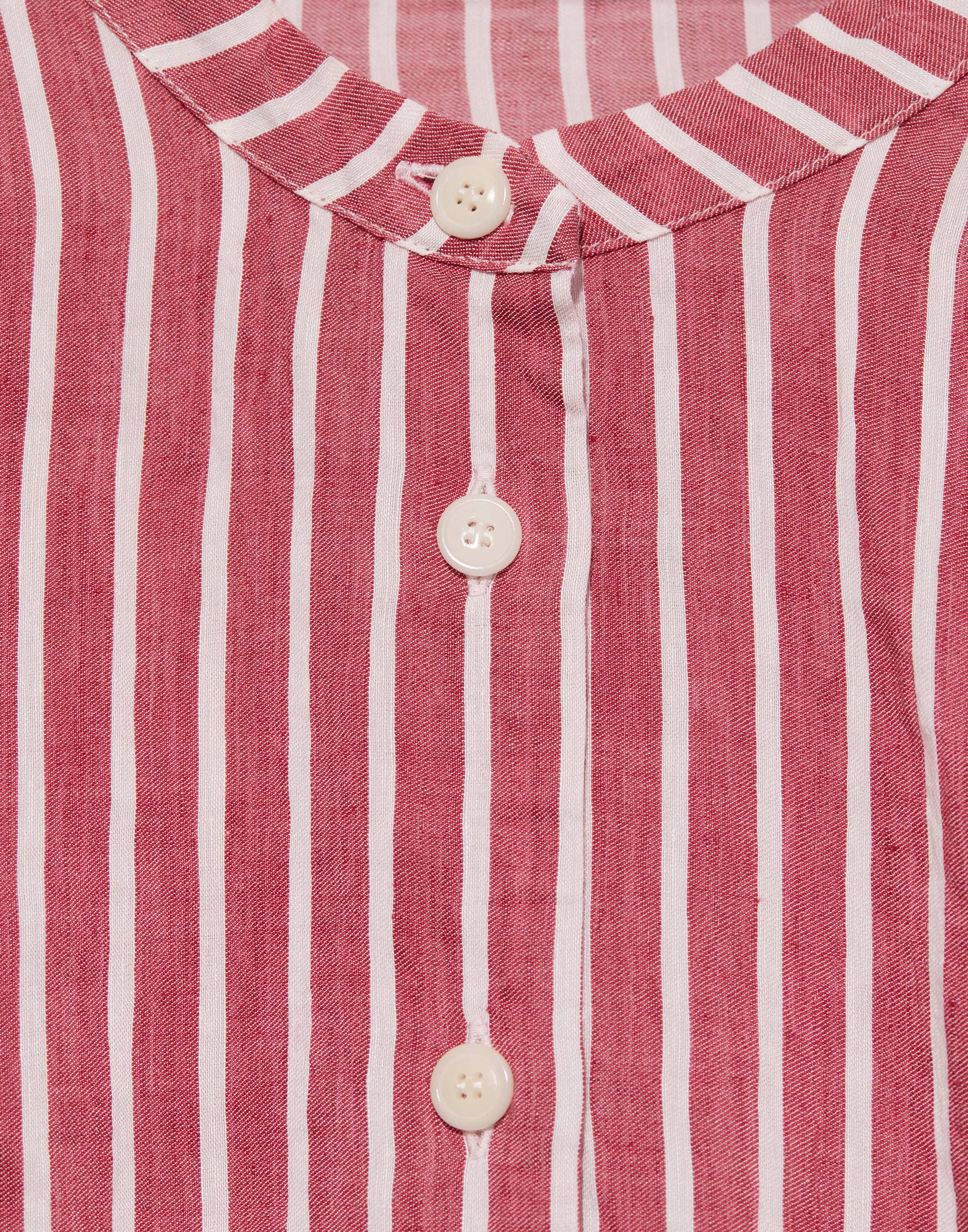 Striped Linen Blend Biggy Grandad Shirt - Image 4