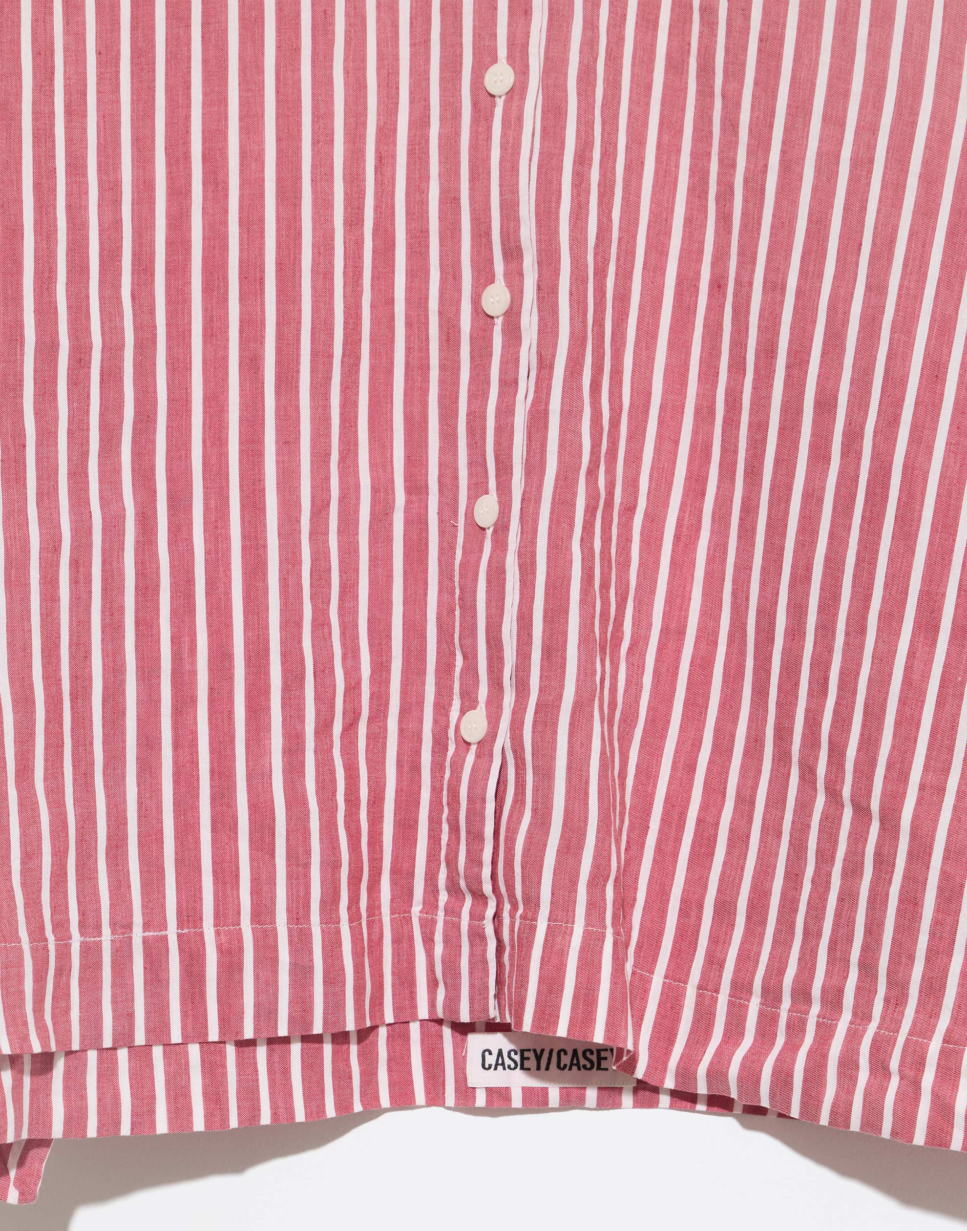 Striped Linen Blend Biggy Grandad Shirt - Image 5