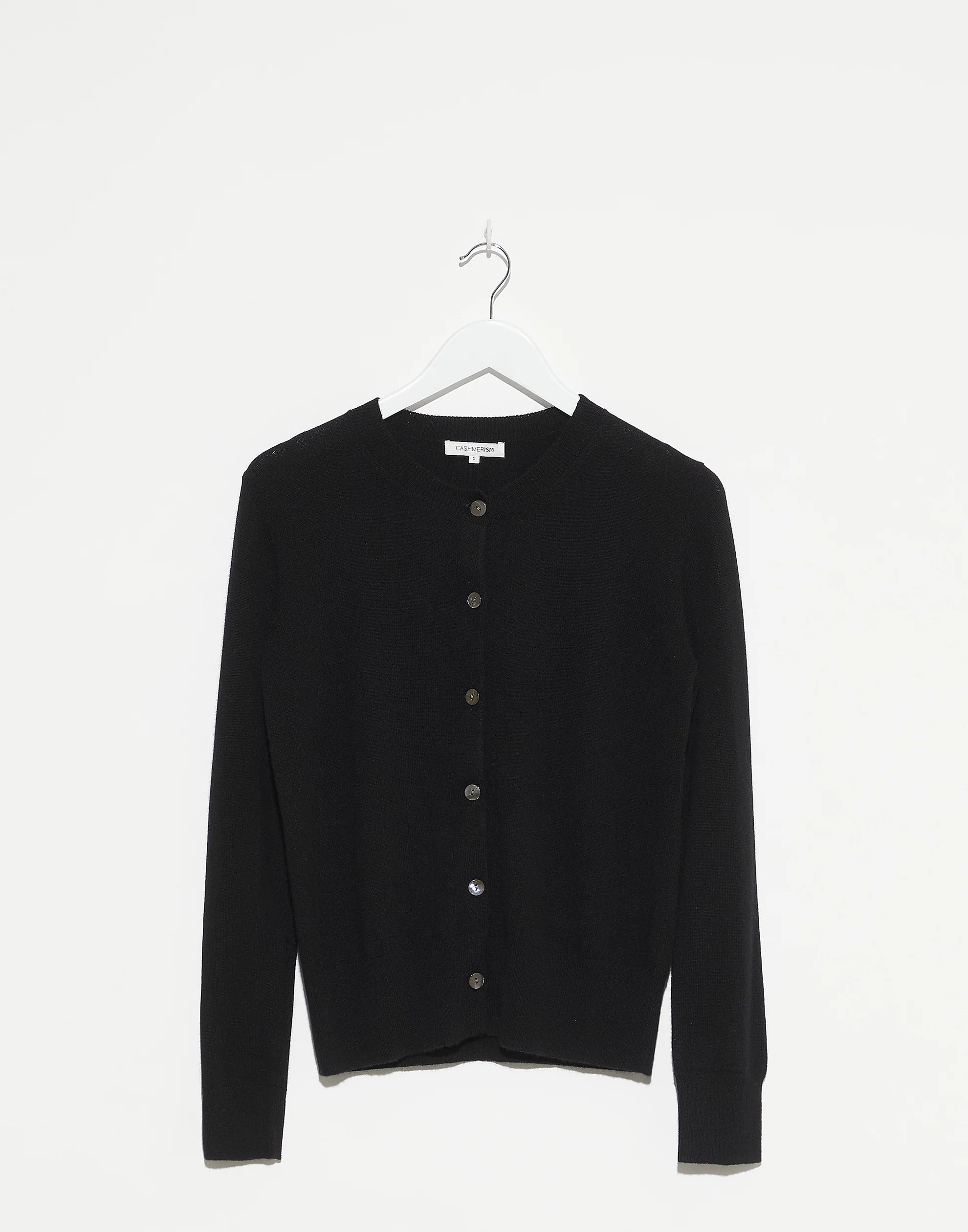 Black Navy Cashmere Crew Neck Cardigan