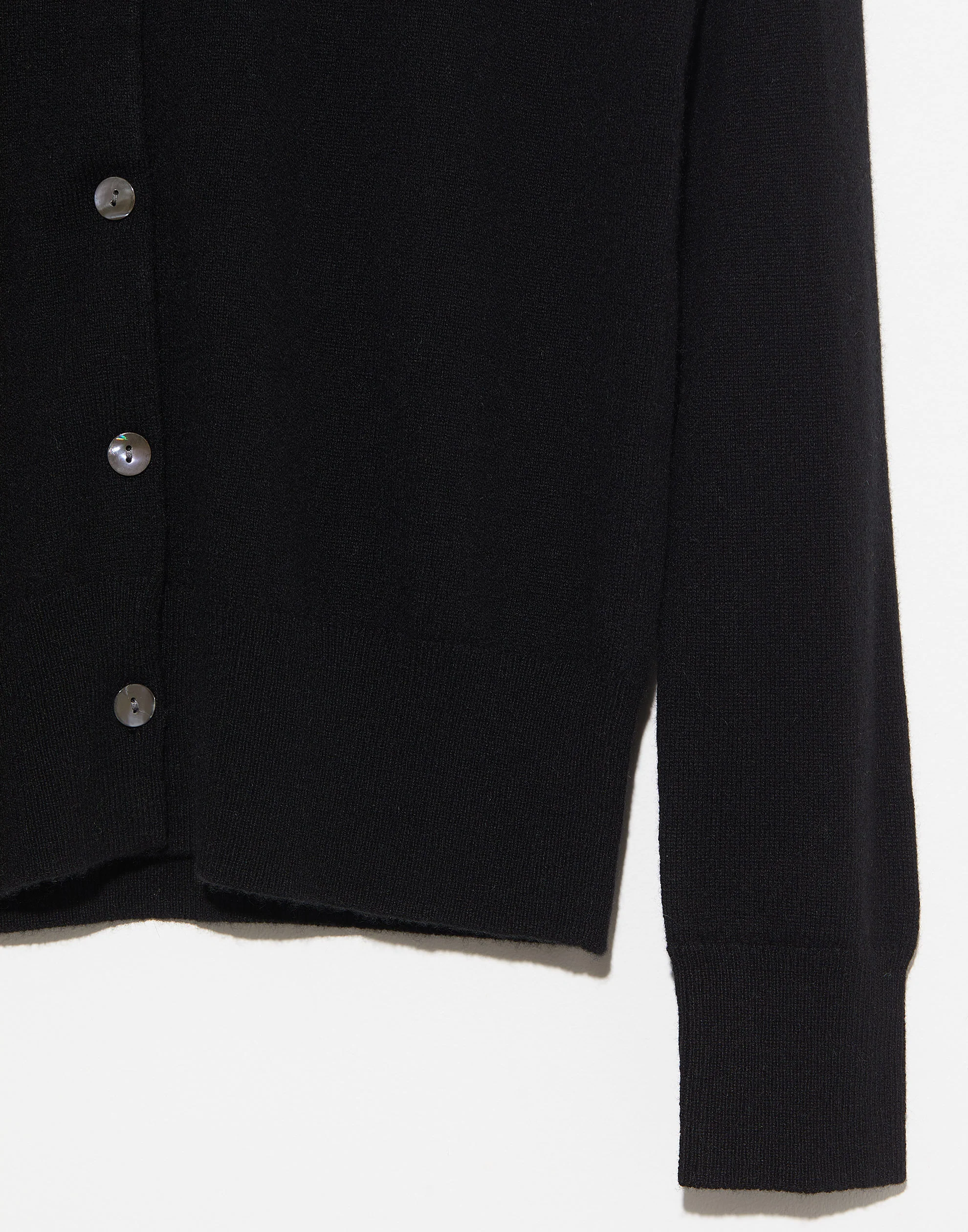 Black Navy Cashmere Crew Neck Cardigan - Image 3