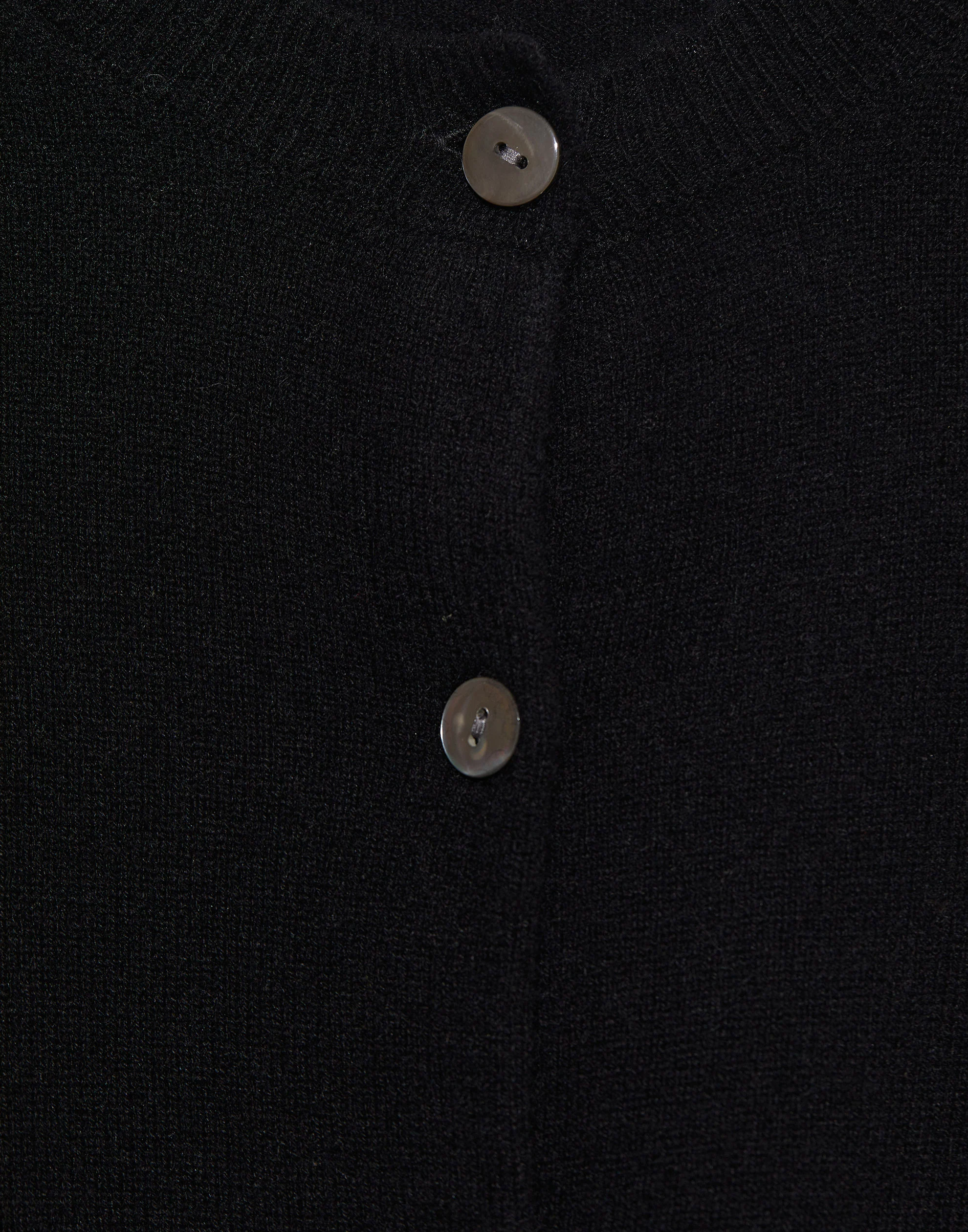 Black Navy Cashmere Crew Neck Cardigan - Image 4
