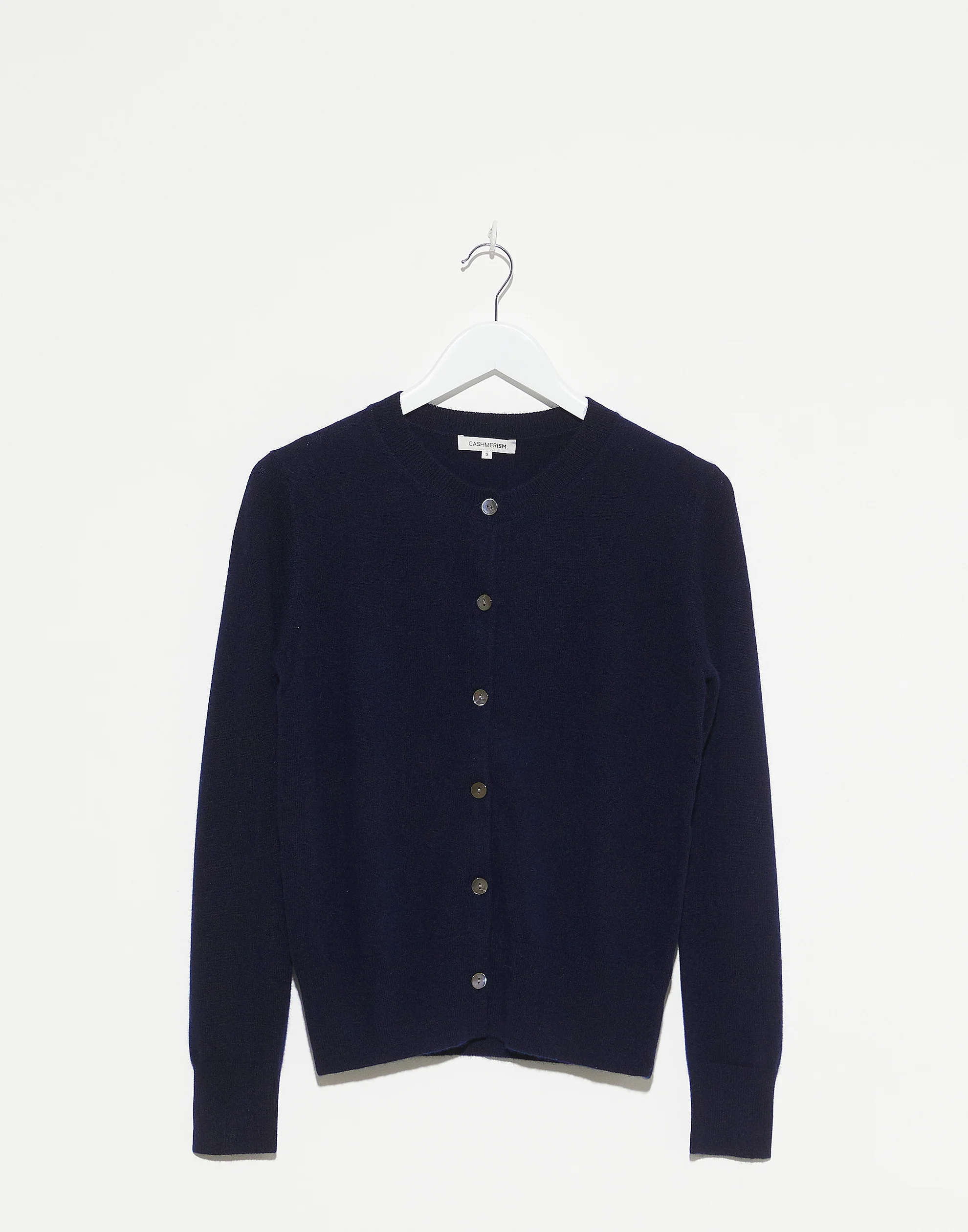 Navy Cashmere Crew Neck Cardigan