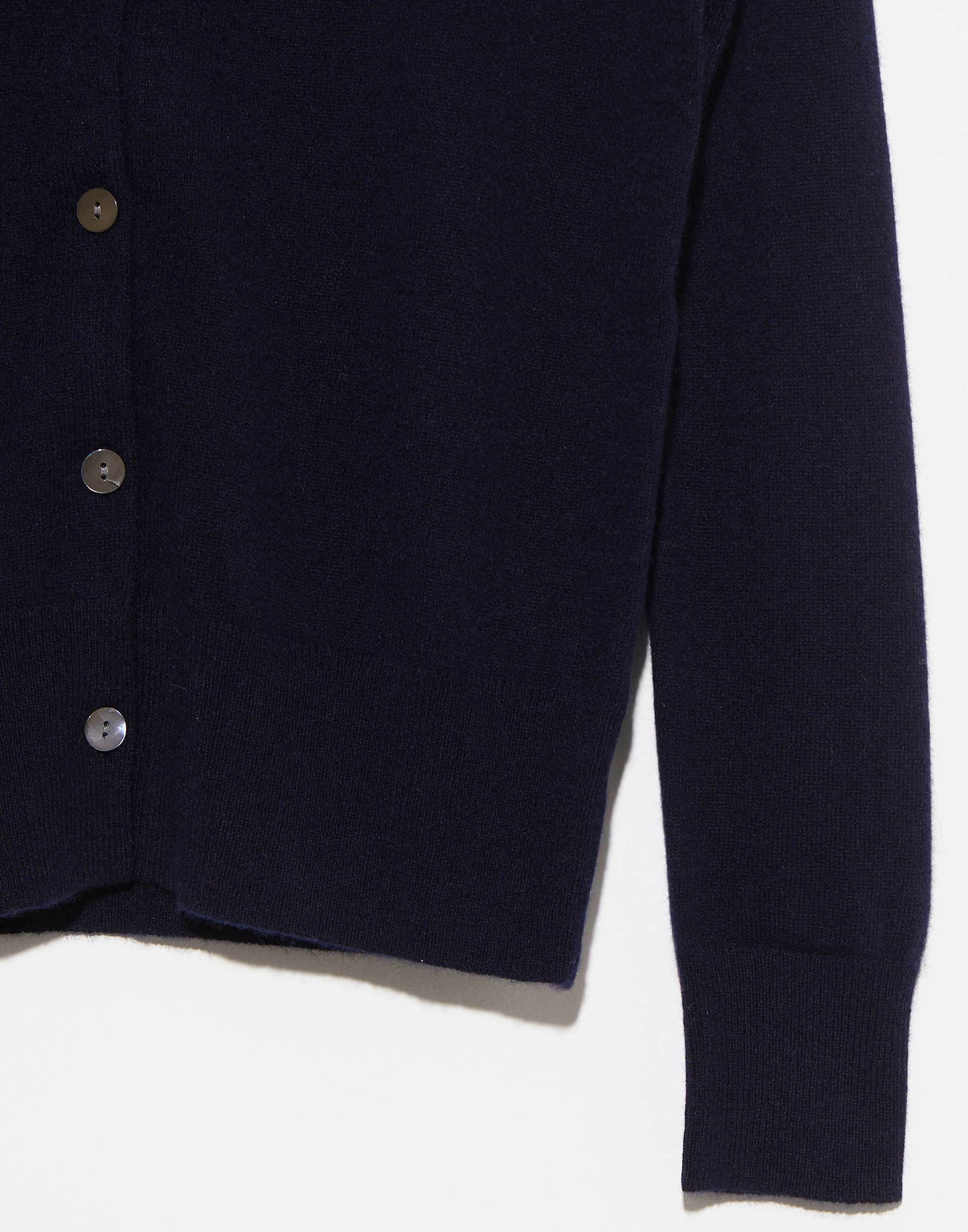 Navy Cashmere Crew Neck Cardigan - Image 3