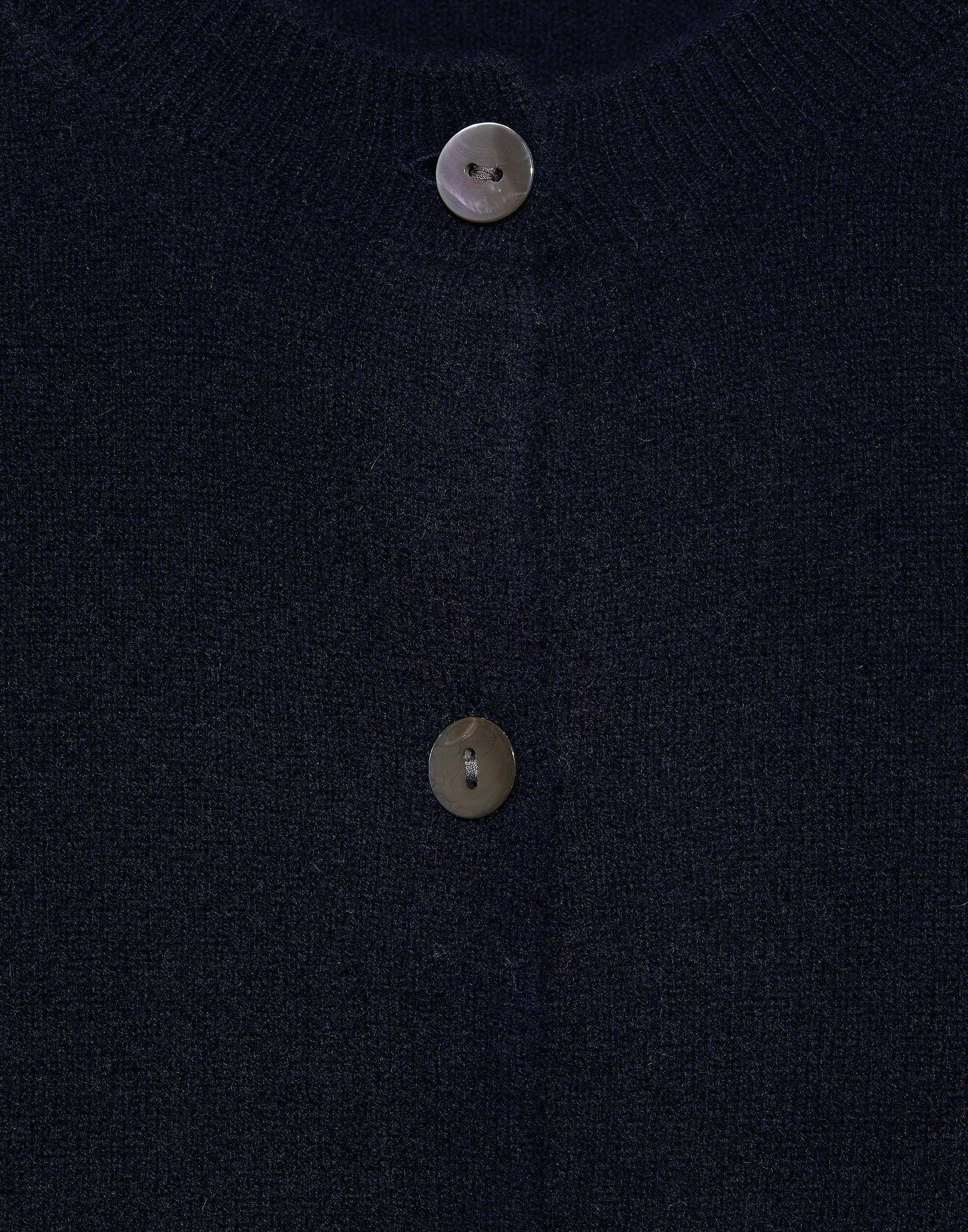 Navy Cashmere Crew Neck Cardigan - Image 4