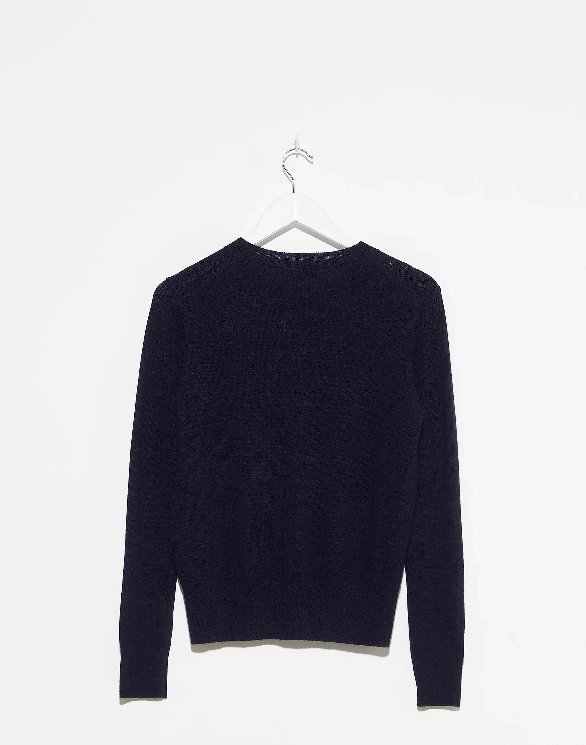 Navy Cashmere Crew Neck Cardigan - Image 5