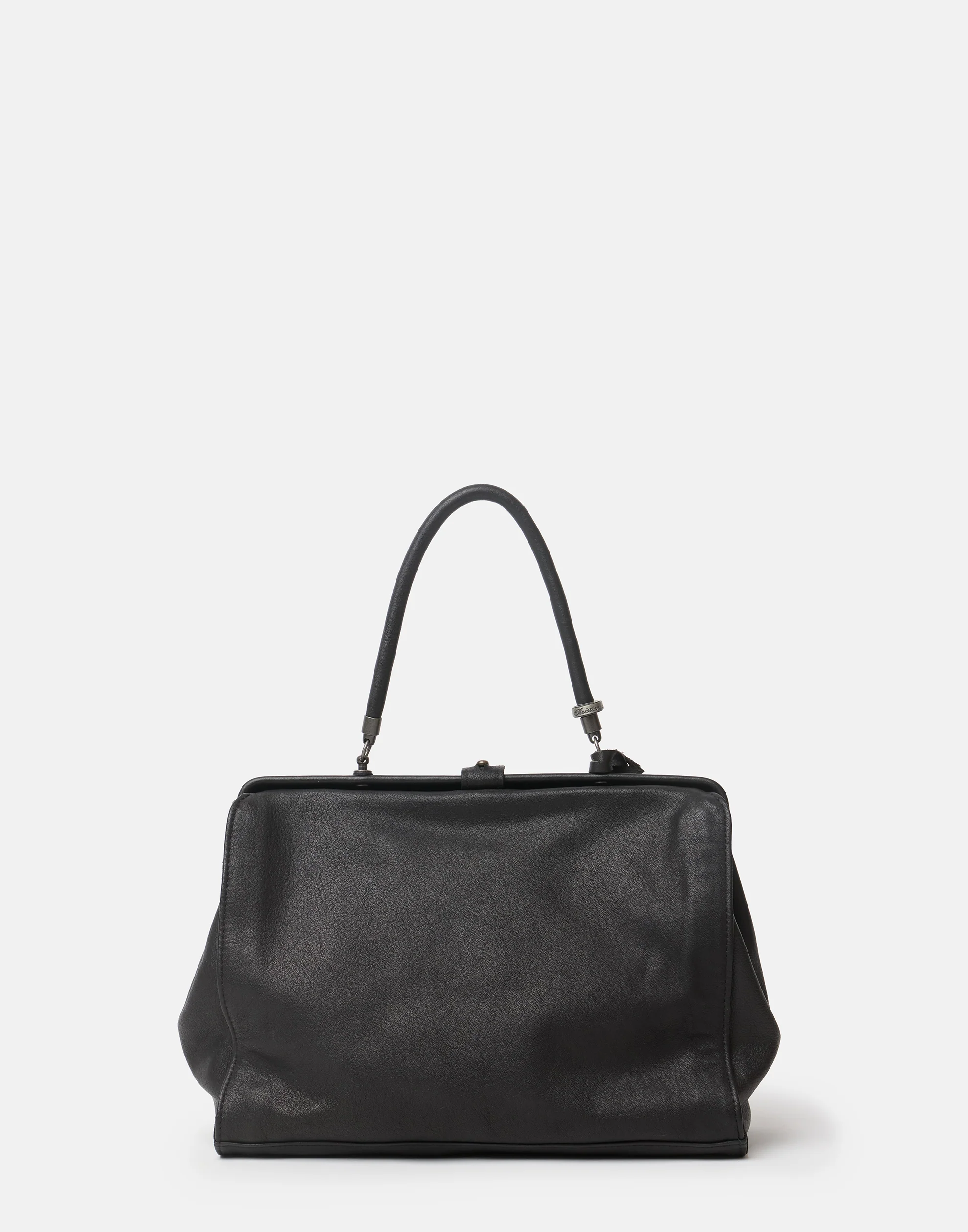 Black Leather Medium 2WAY Bag