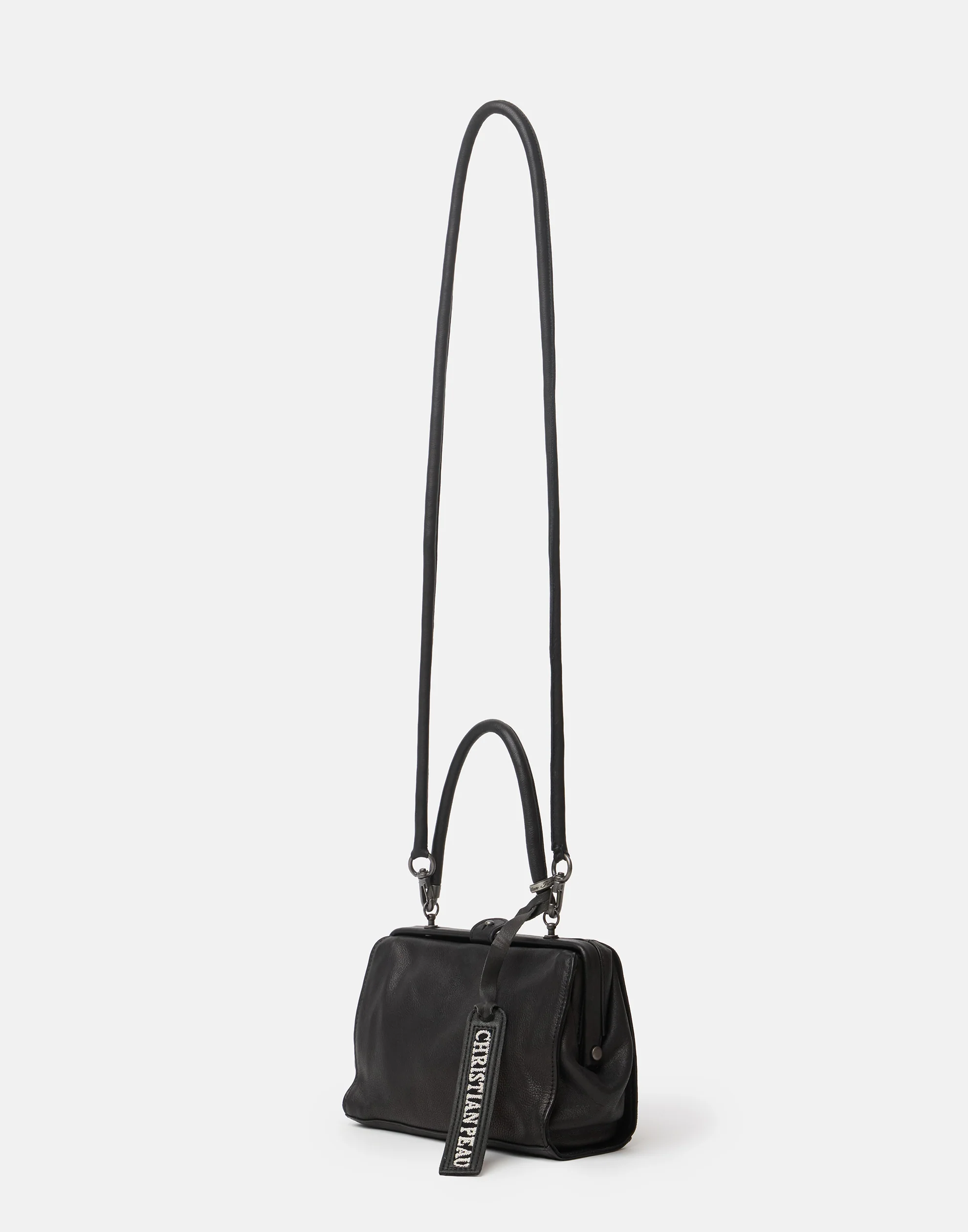 Black Leather Small 2WAY Bag - Image 3