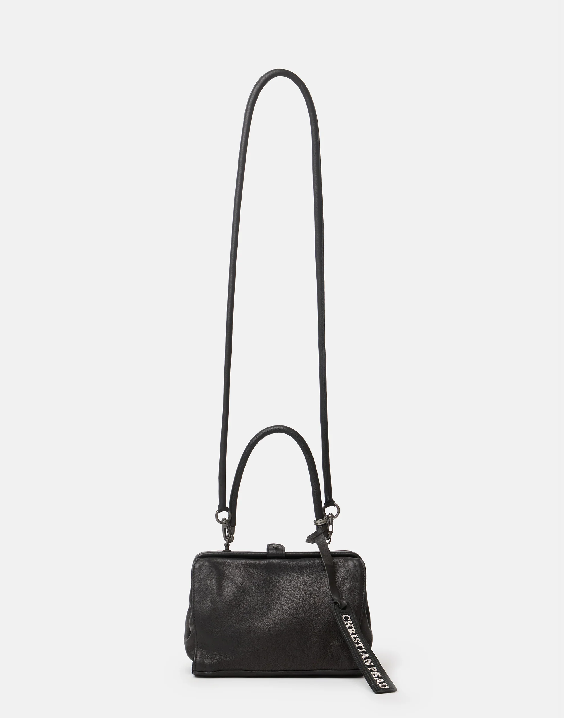 Black Leather Small 2WAY Bag - Image 4