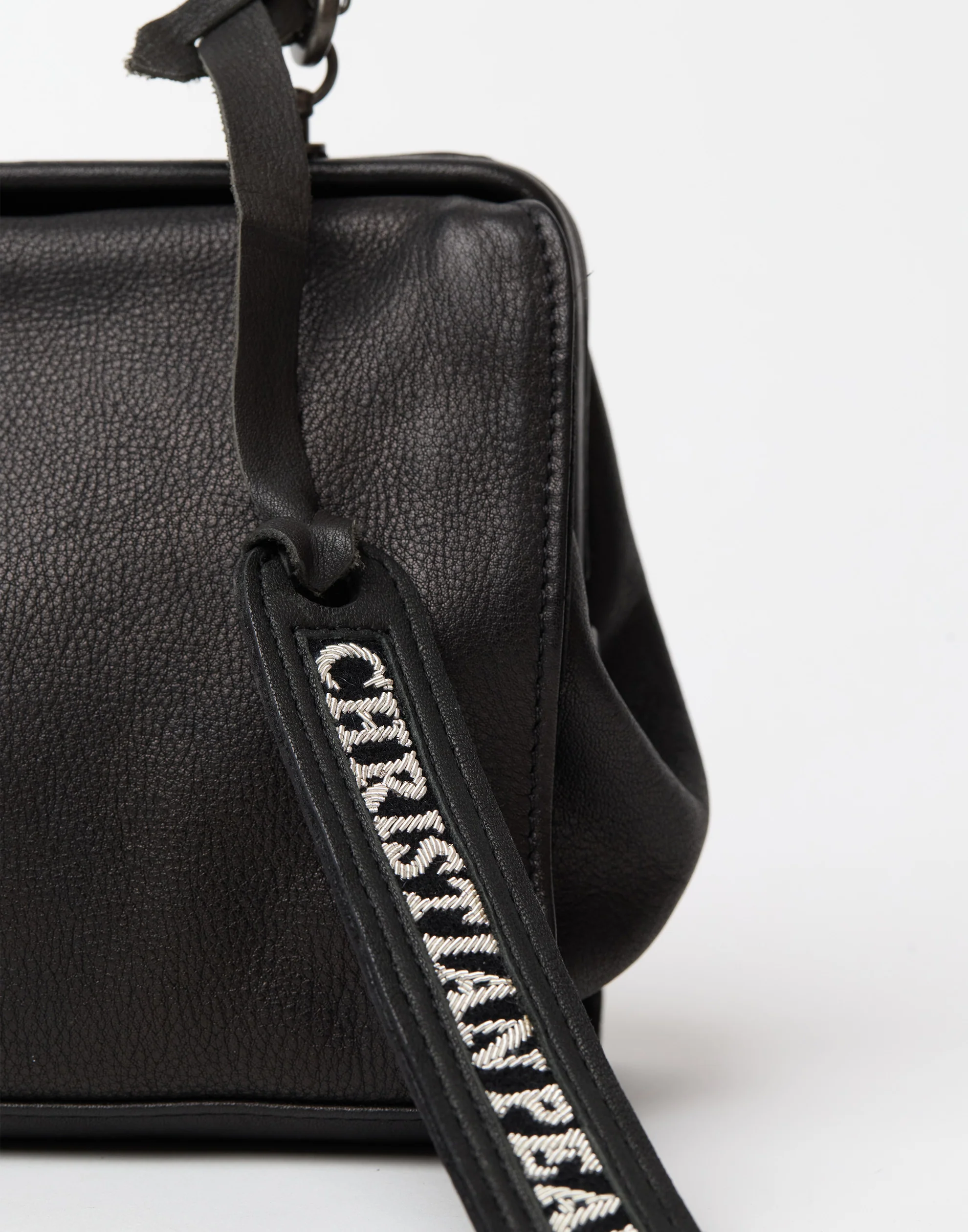Black Leather Small 2WAY Bag - Image 5