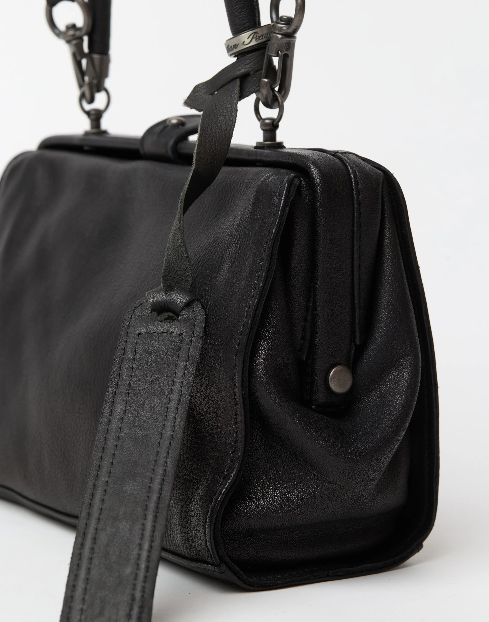 Black Leather Small 2WAY Bag - Image 6