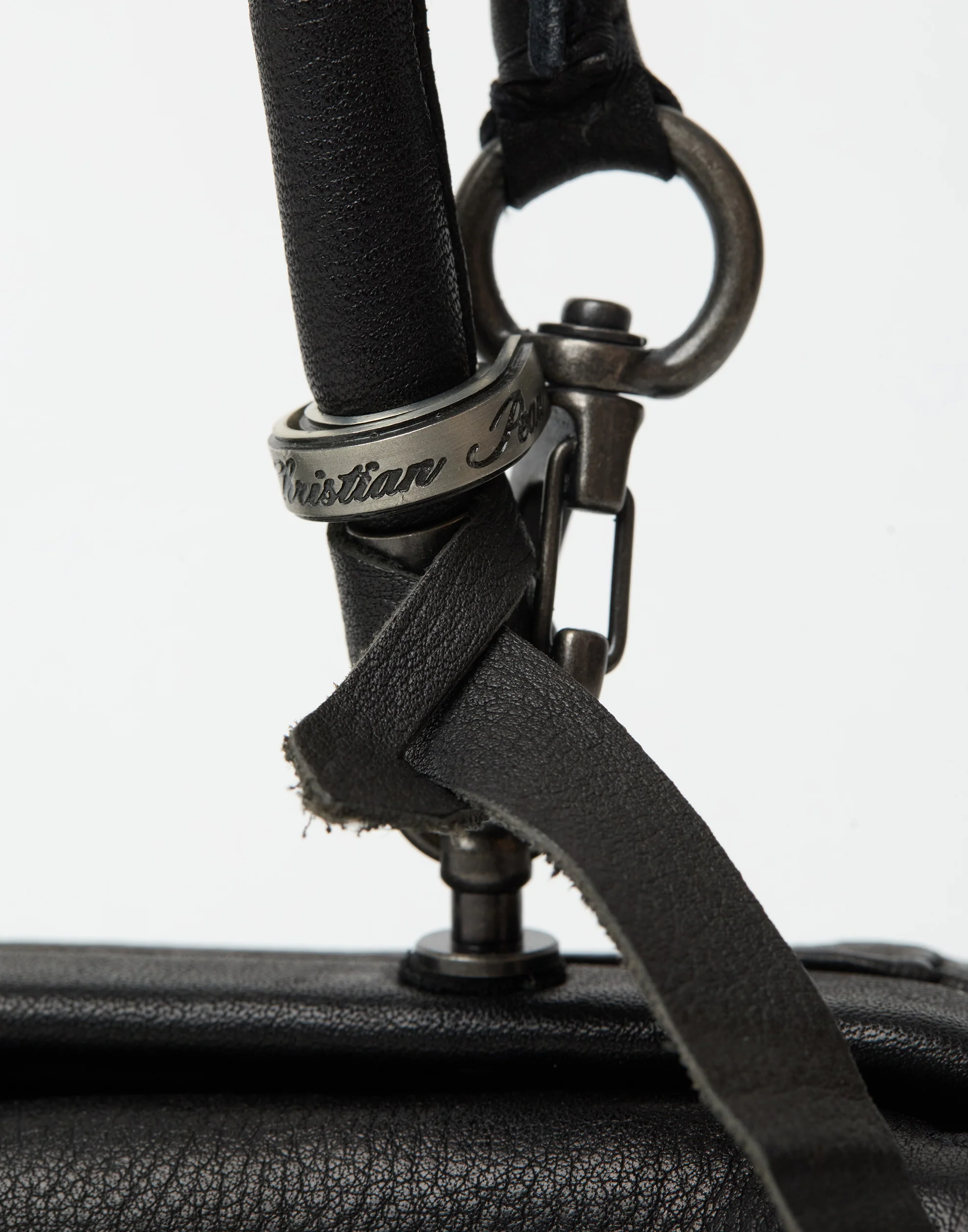 Black Leather Small 2WAY Bag - Image 8