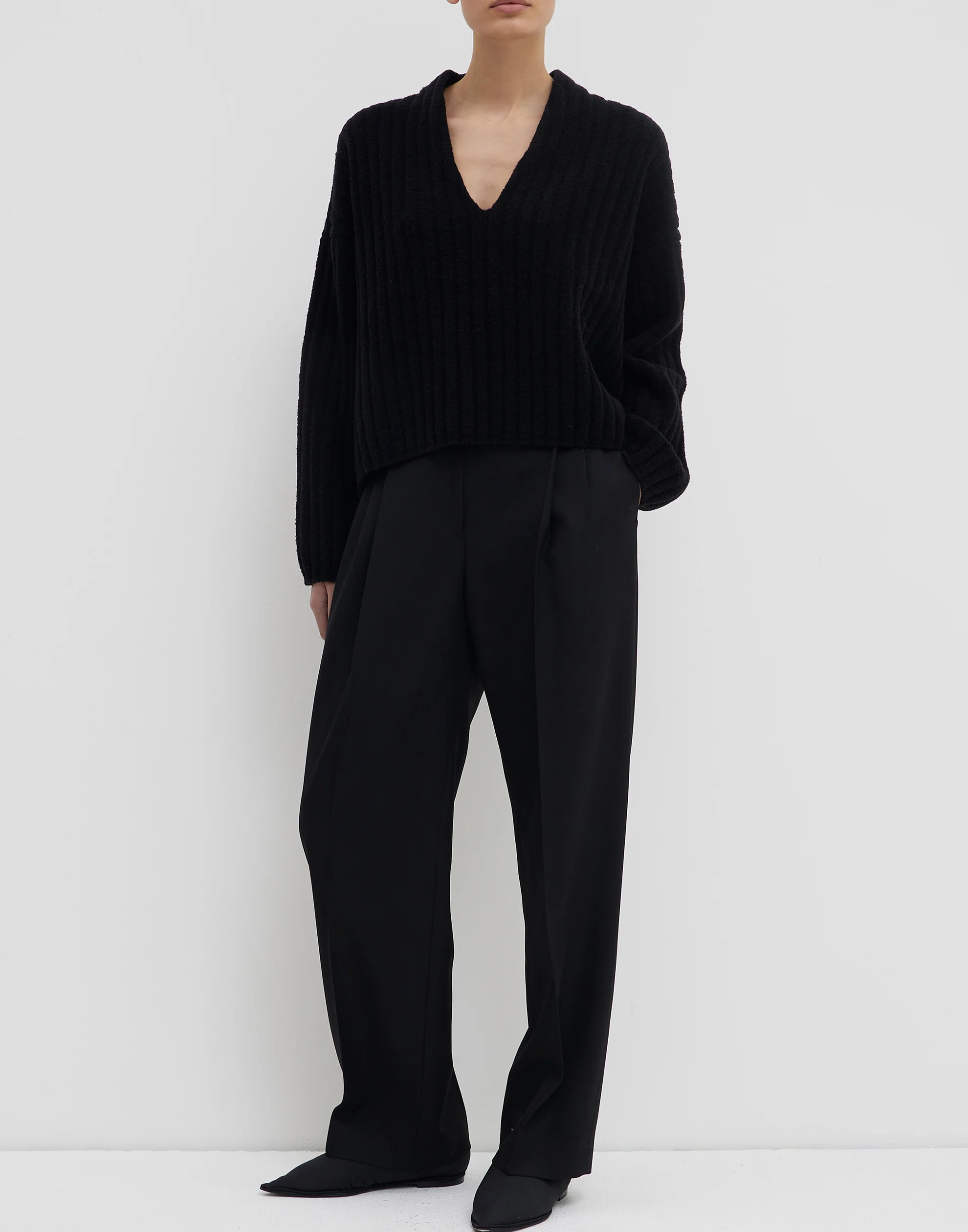 Black Cotton Blend Pachini Trousers - Image 2