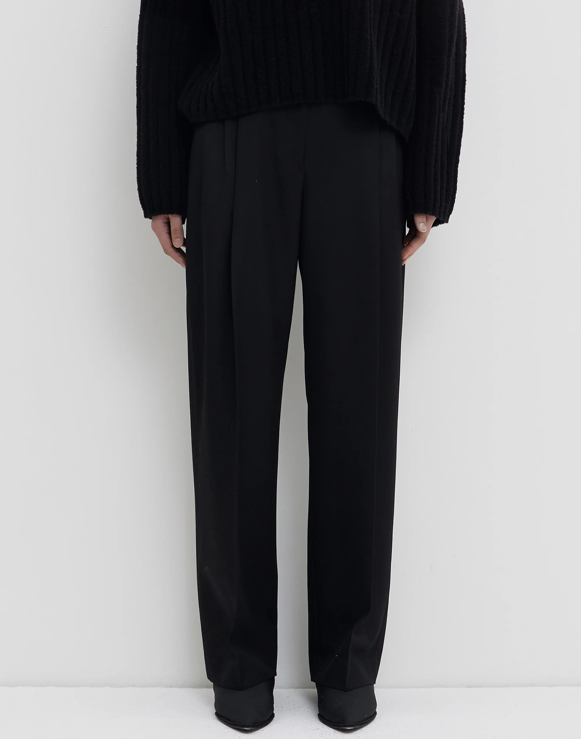 Black Cotton Blend Pachini Trousers - Image 3