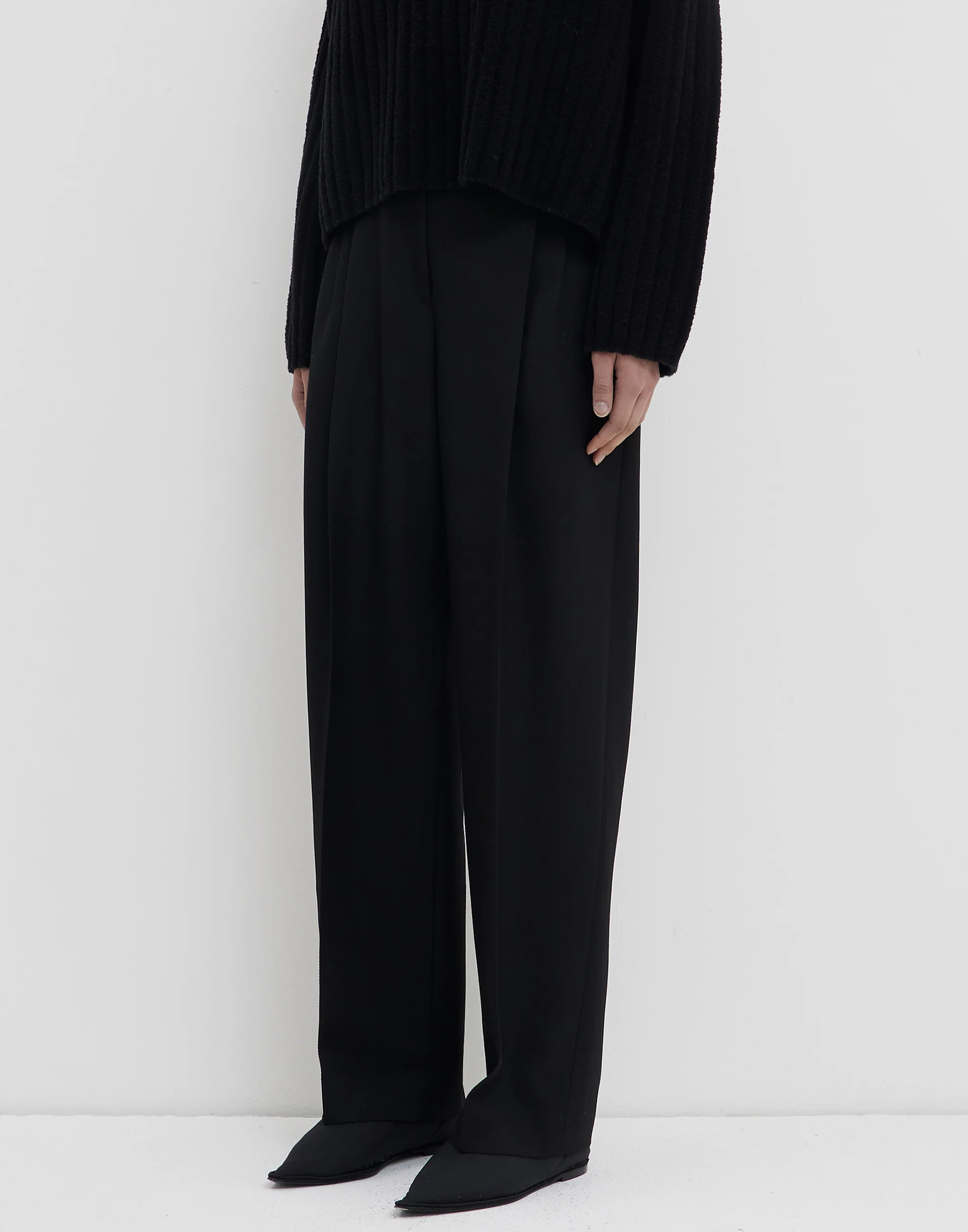 Black Cotton Blend Pachini Trousers - Image 4