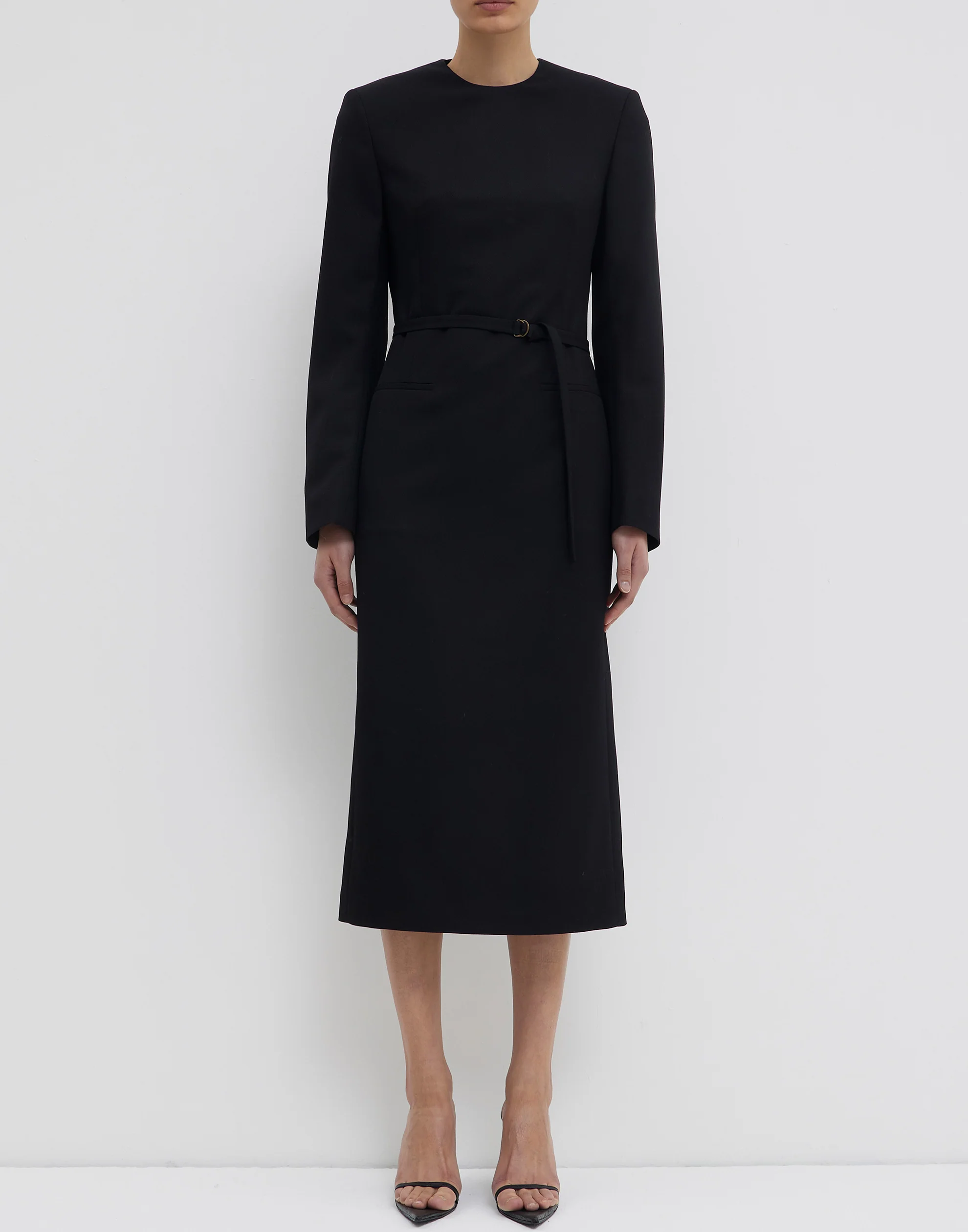 Black Silk & Wool Dina Tailored Dress - Image 3