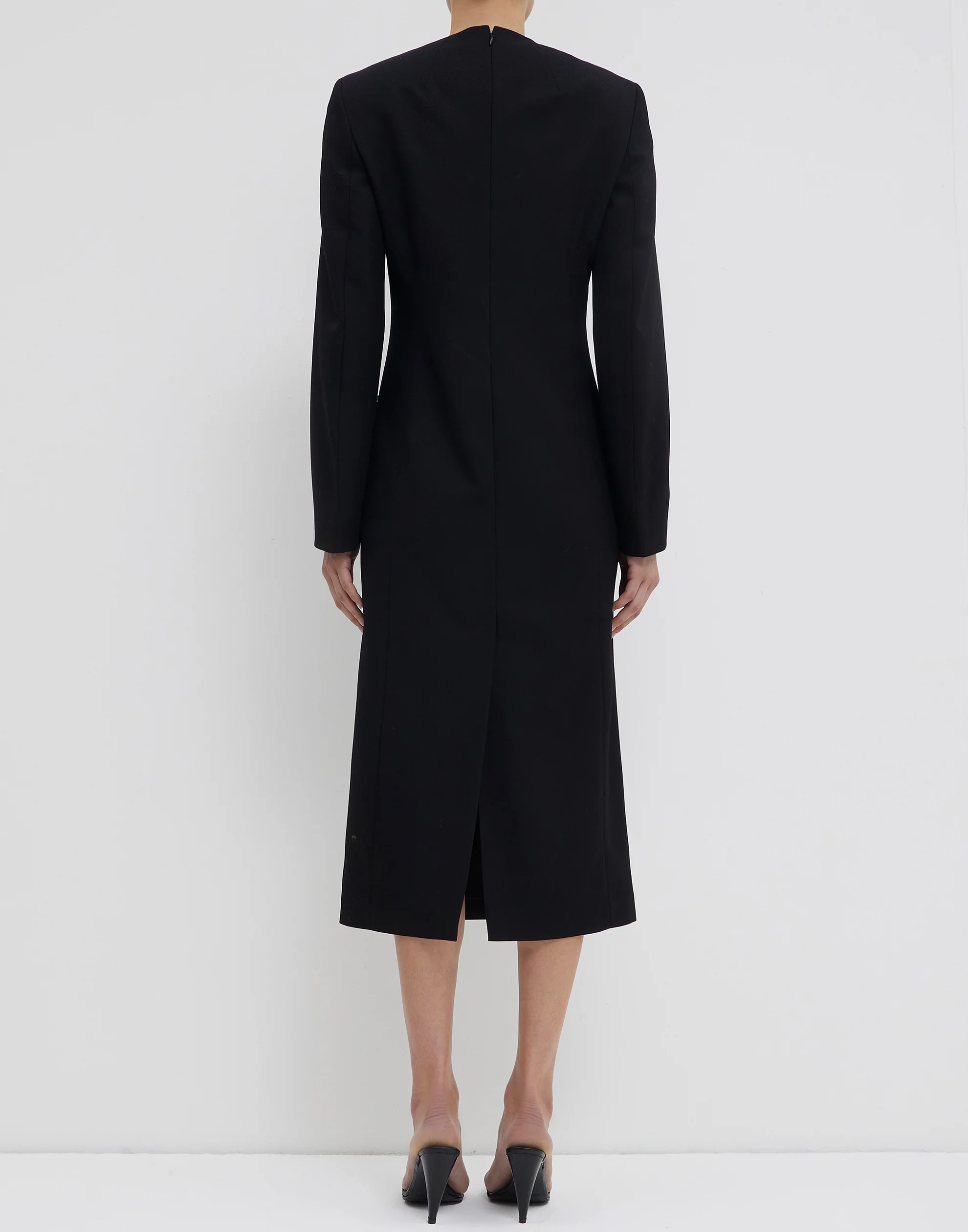 Black Silk & Wool Dina Tailored Dress - Image 6