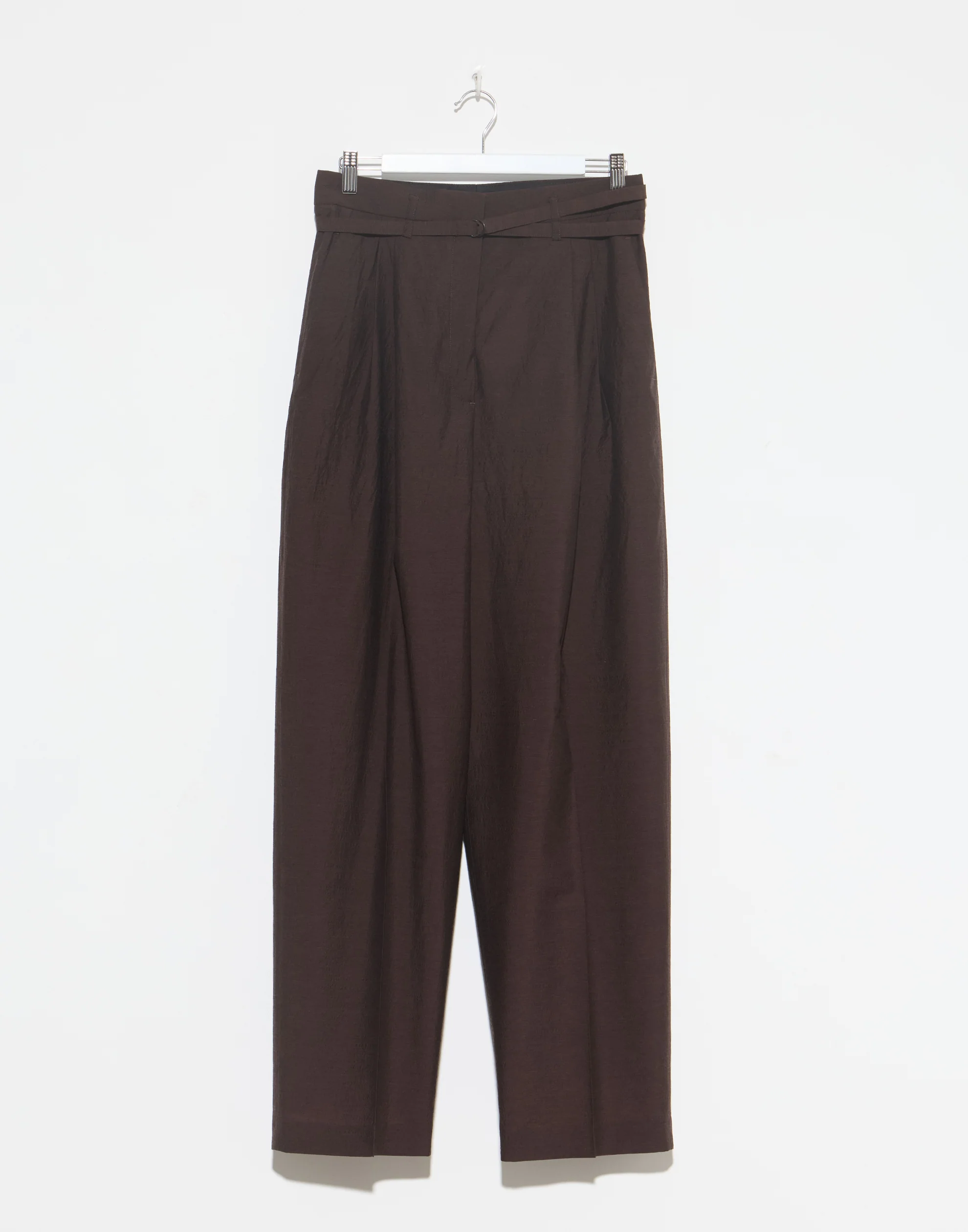 Cherry Wood Wool Blend Pina Pleated Trousers
