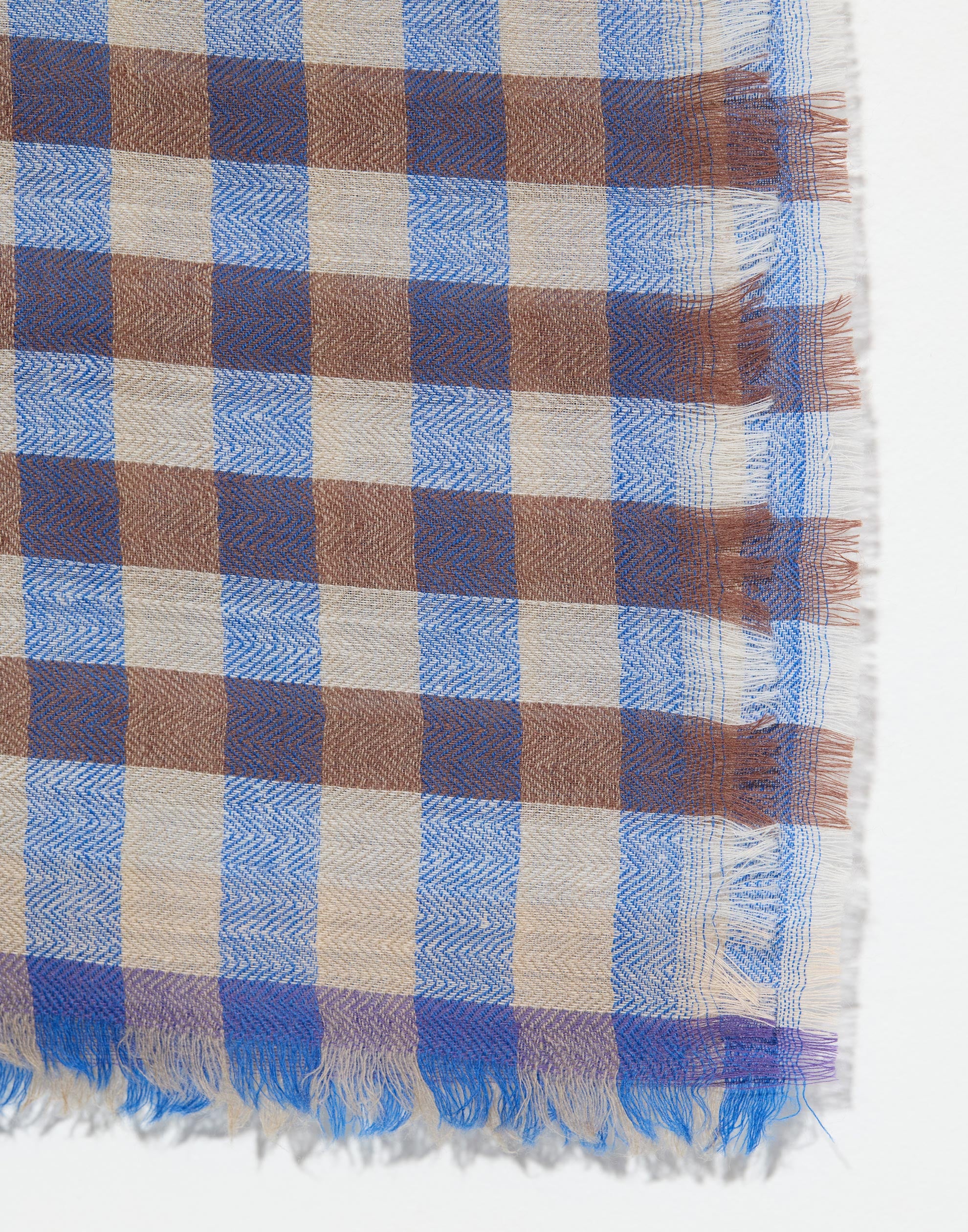 Blue & Brown Check Square Bandana - Image 3
