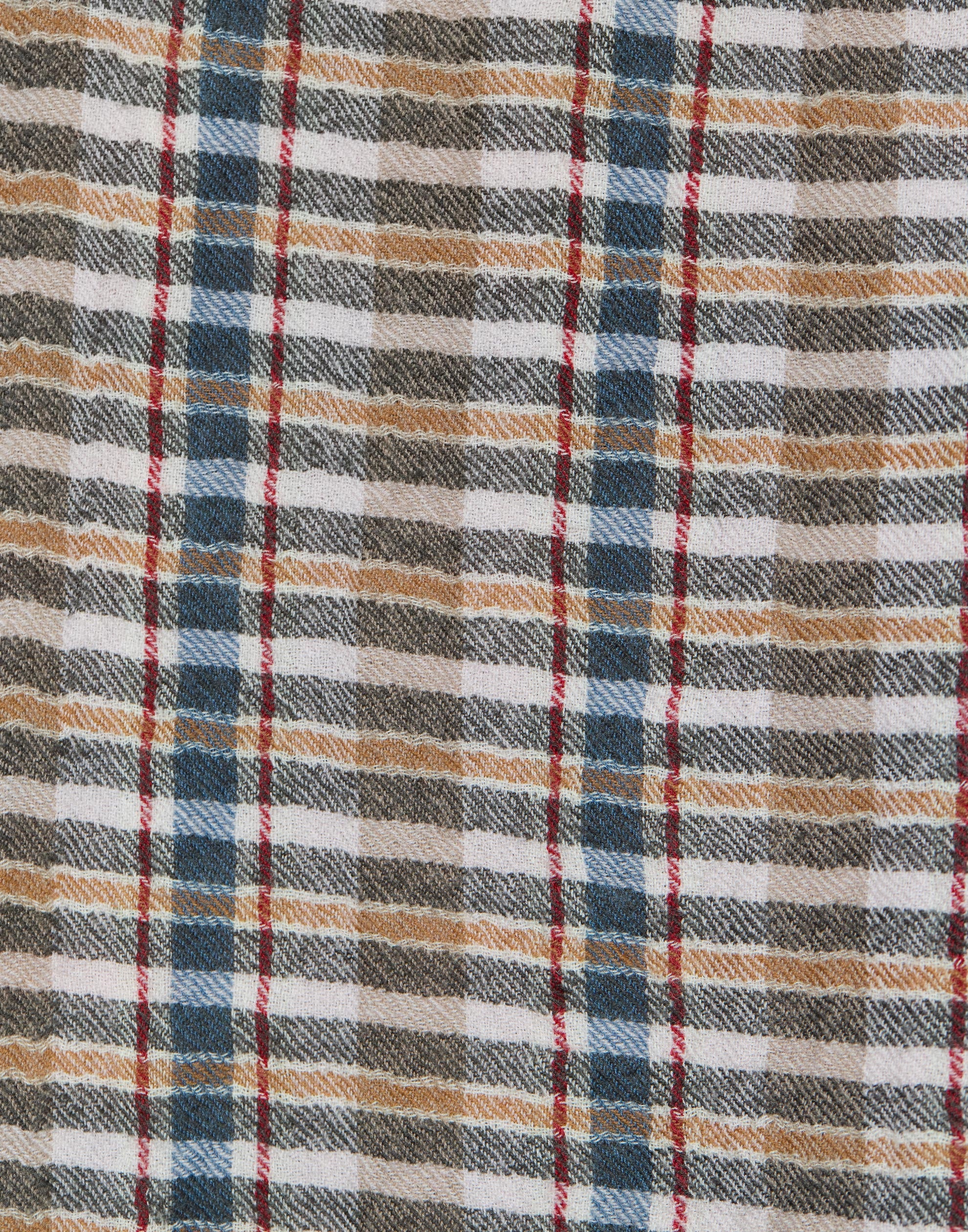 Brown & Pink Check Wool Scarf - Image 4