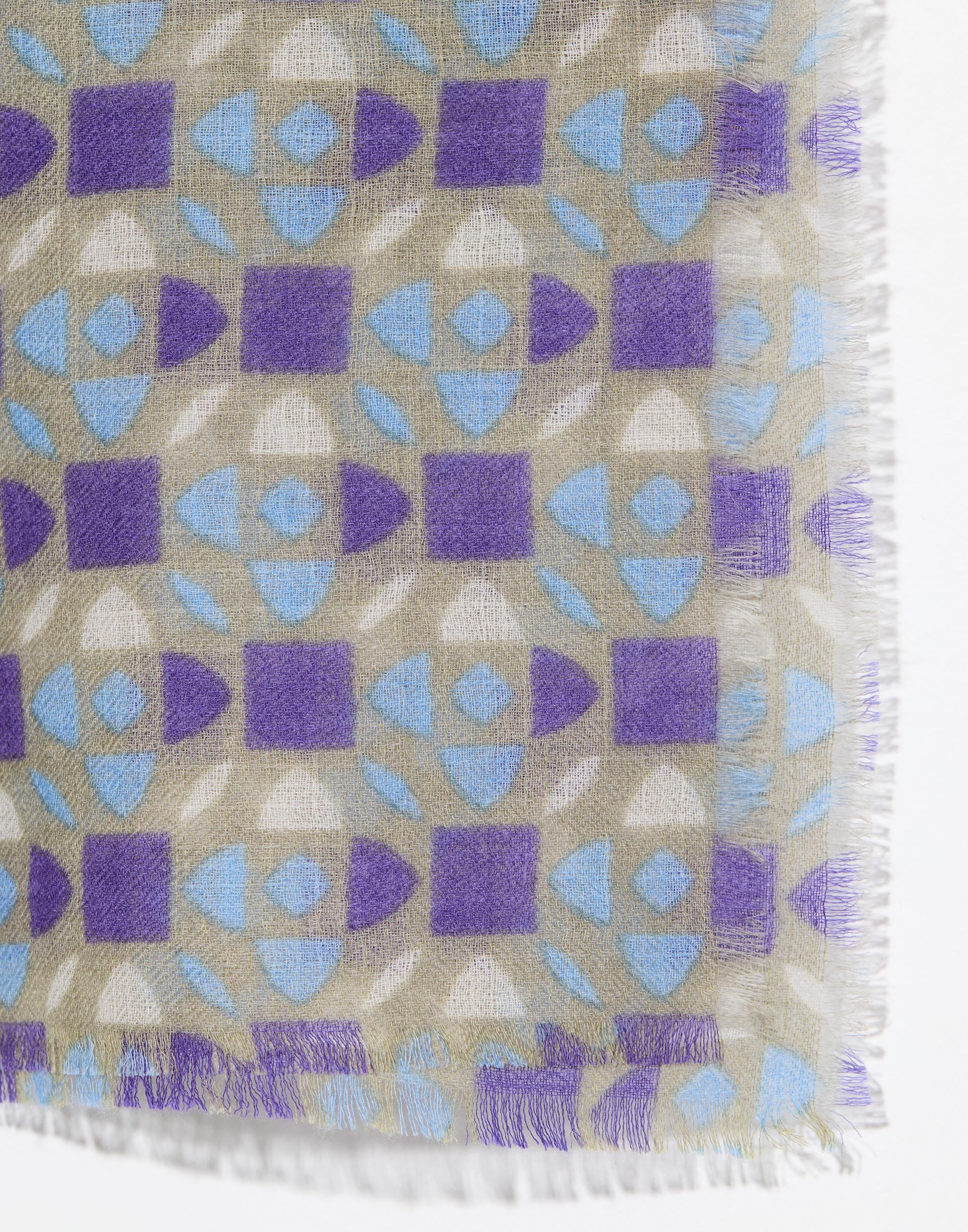 Purple Wool & Cashmere Blend Square Scarf - Image 3