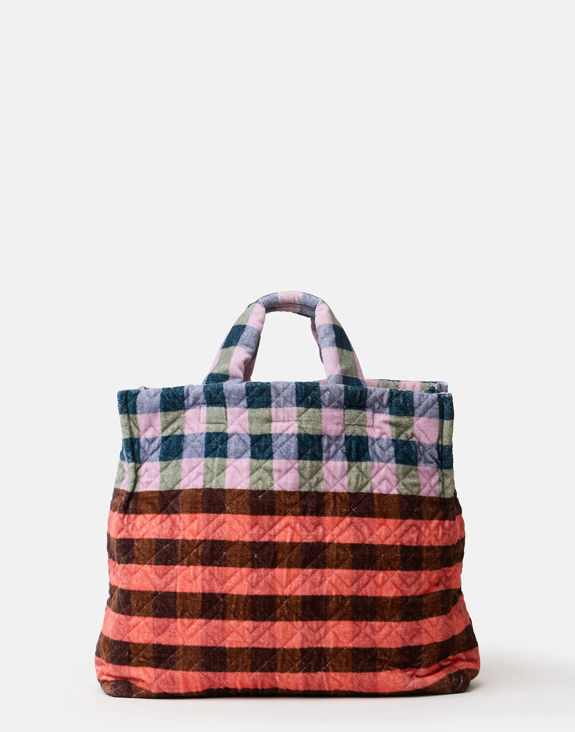 Red & Pink Large Cotton Velvet Tote