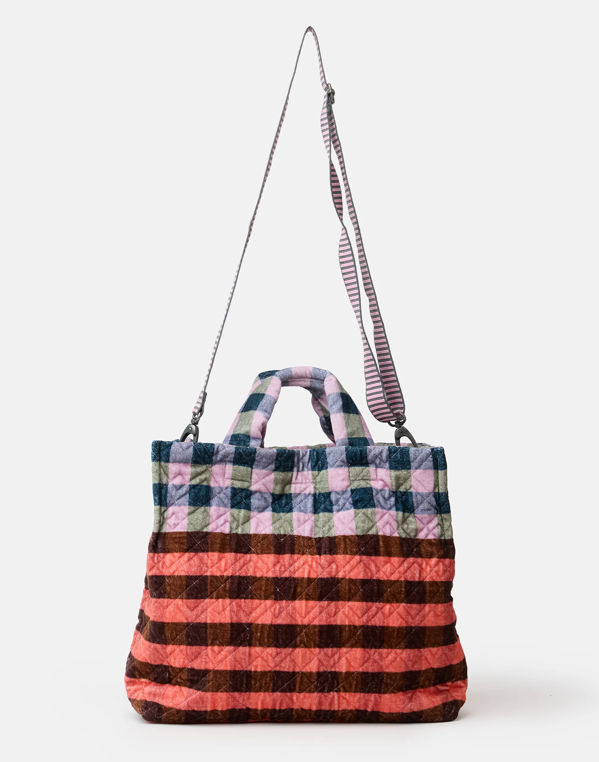 Red & Pink Large Cotton Velvet Tote - Image 2