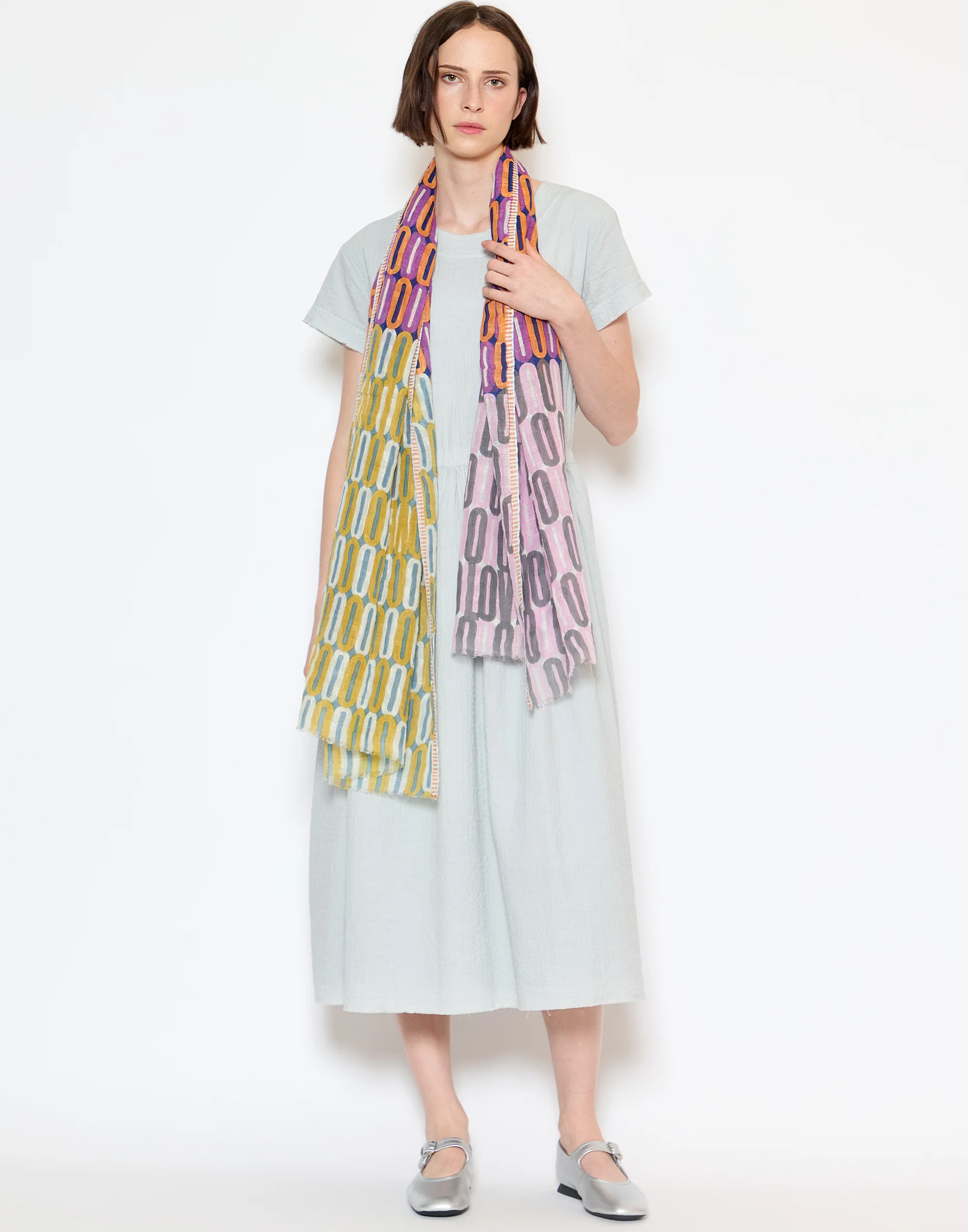 Sunset Linen & Cotton Scarf - Image 2