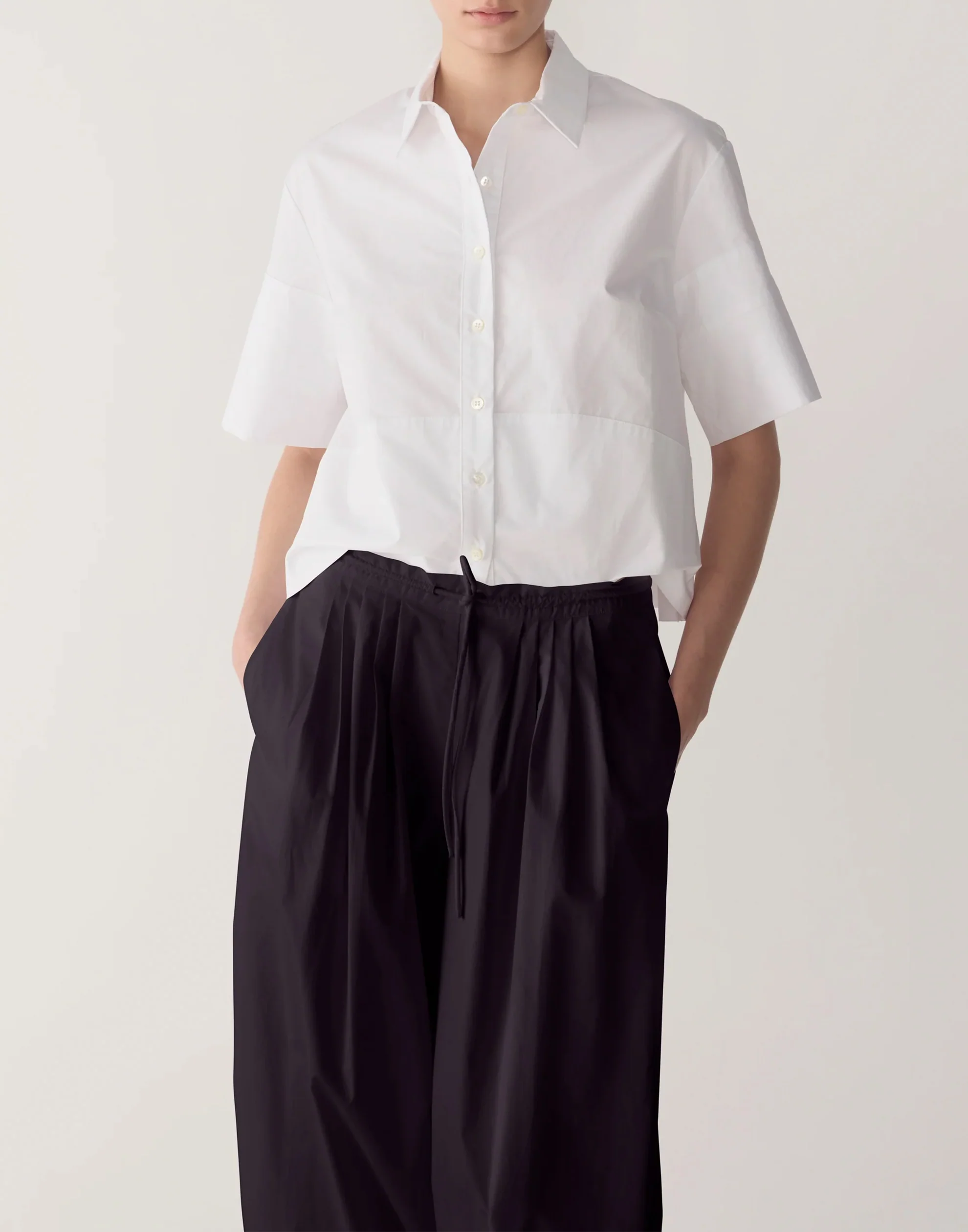 Black Cotton Poplin Pamela Pants - Image 3