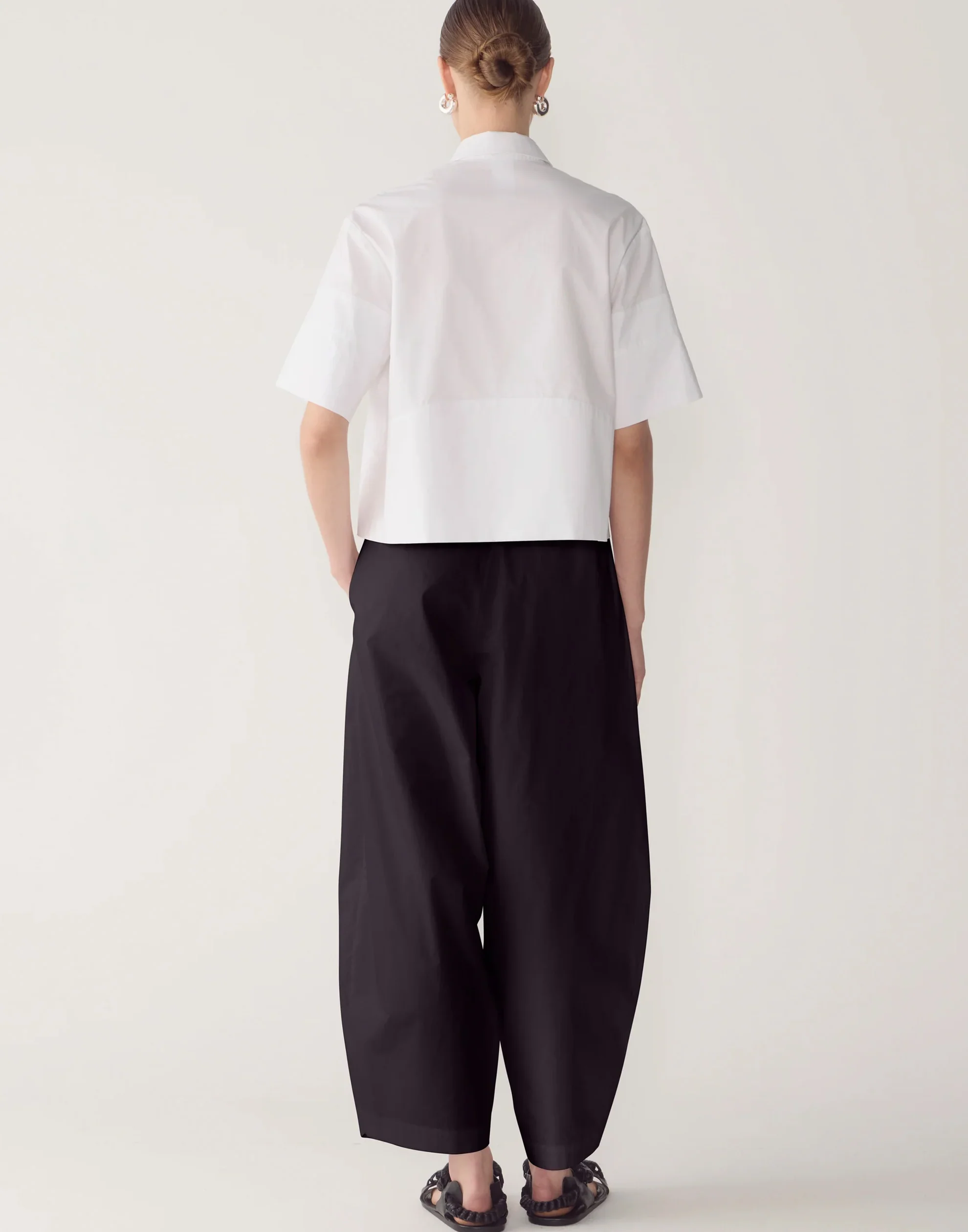 Black Cotton Poplin Pamela Pants - Image 4