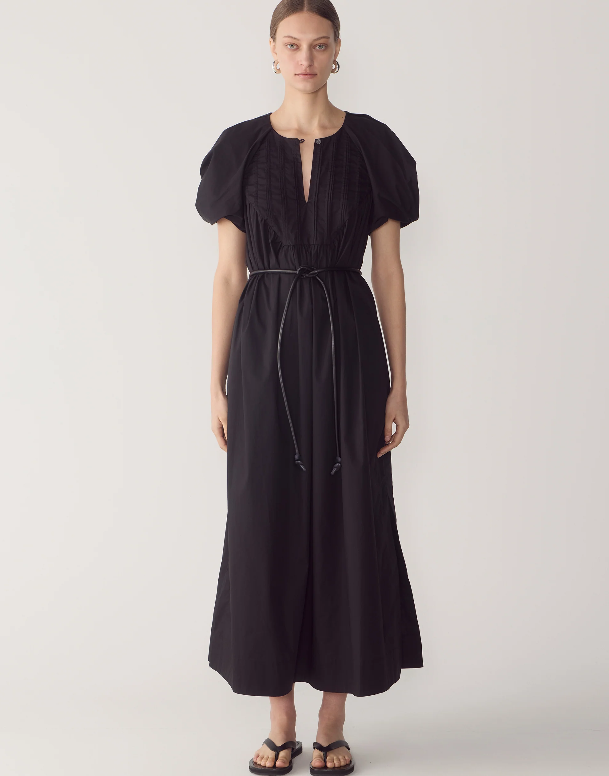 Black Cotton Poplin Raven Dress - Image 2