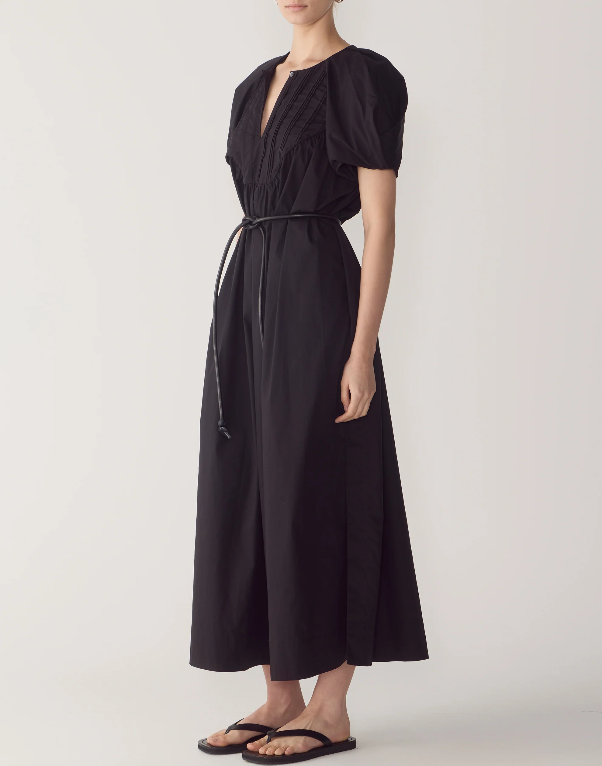 Black Cotton Poplin Raven Dress - Image 4