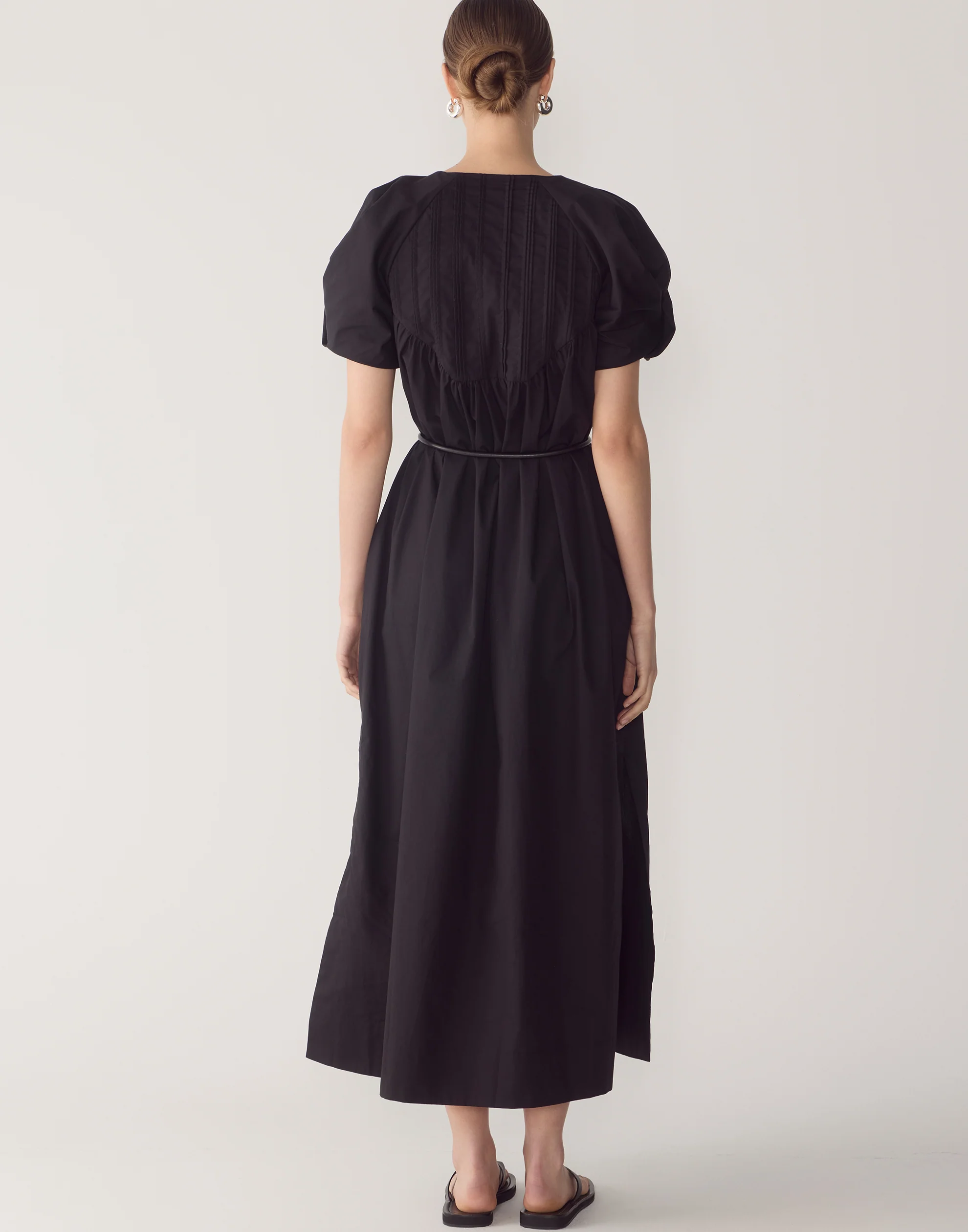 Black Cotton Poplin Raven Dress - Image 5