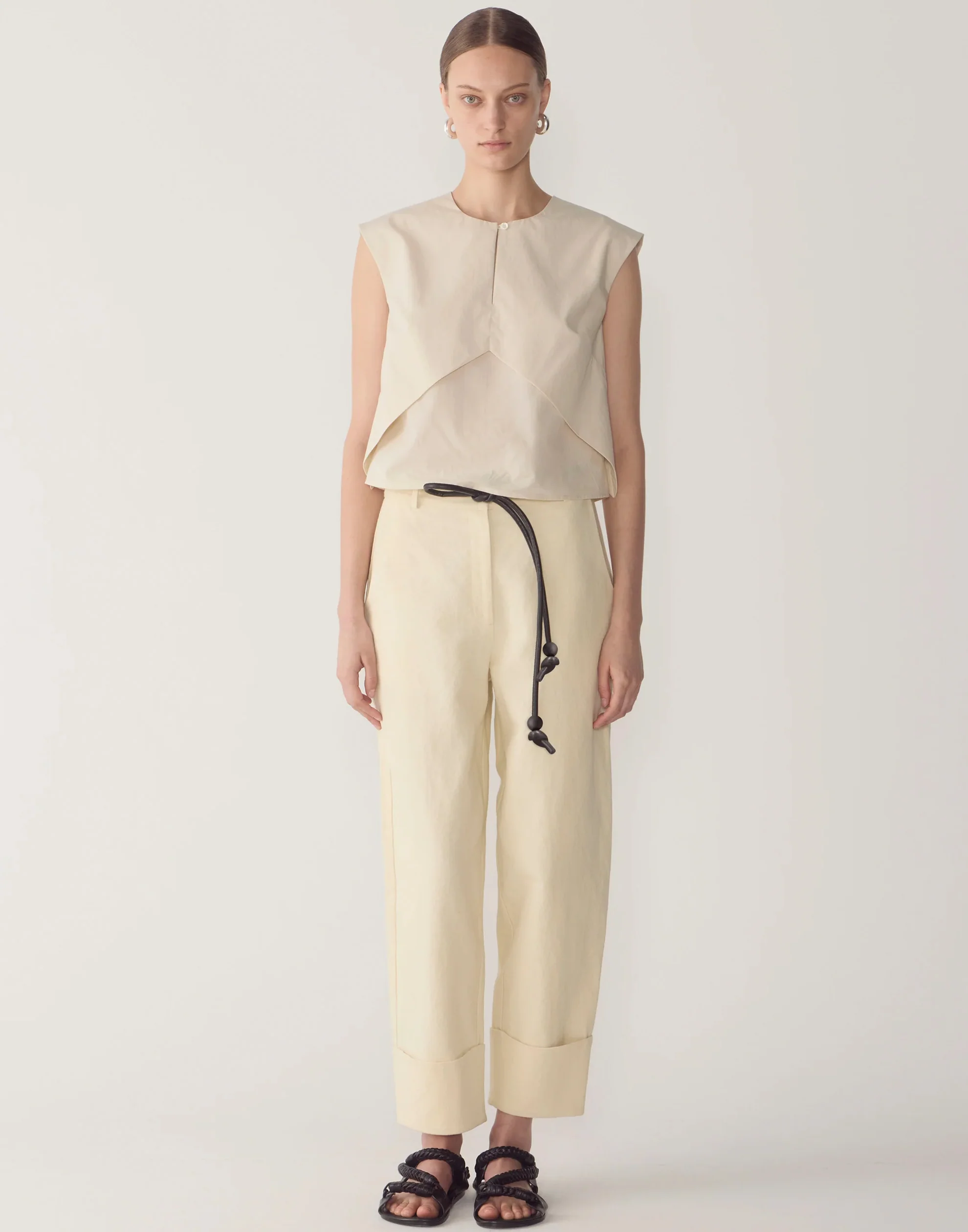 Bone Cotton & Linen Blair Pants - Image 2