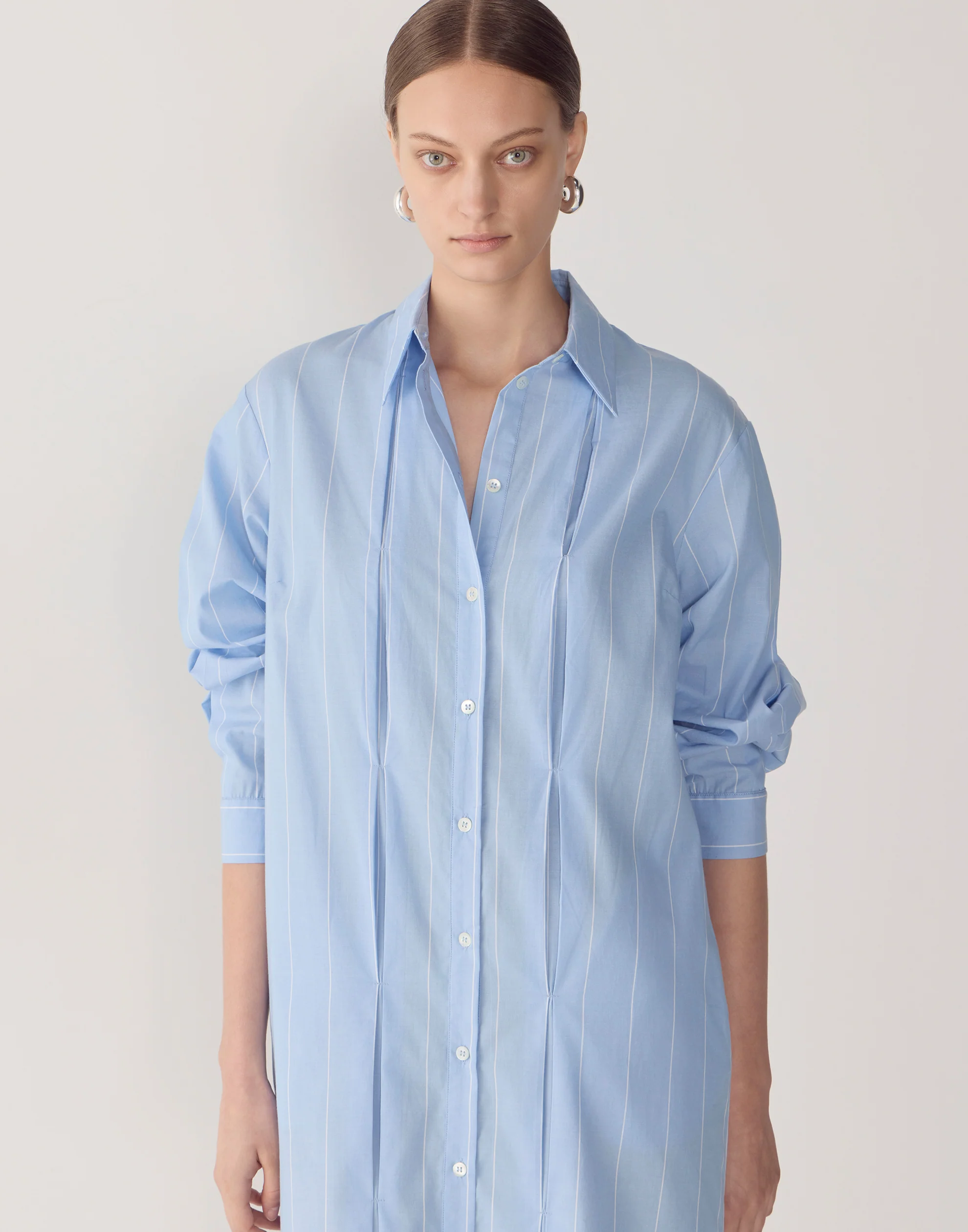 Chambray Pinstripe Cotton Lolly Dress - Image 2