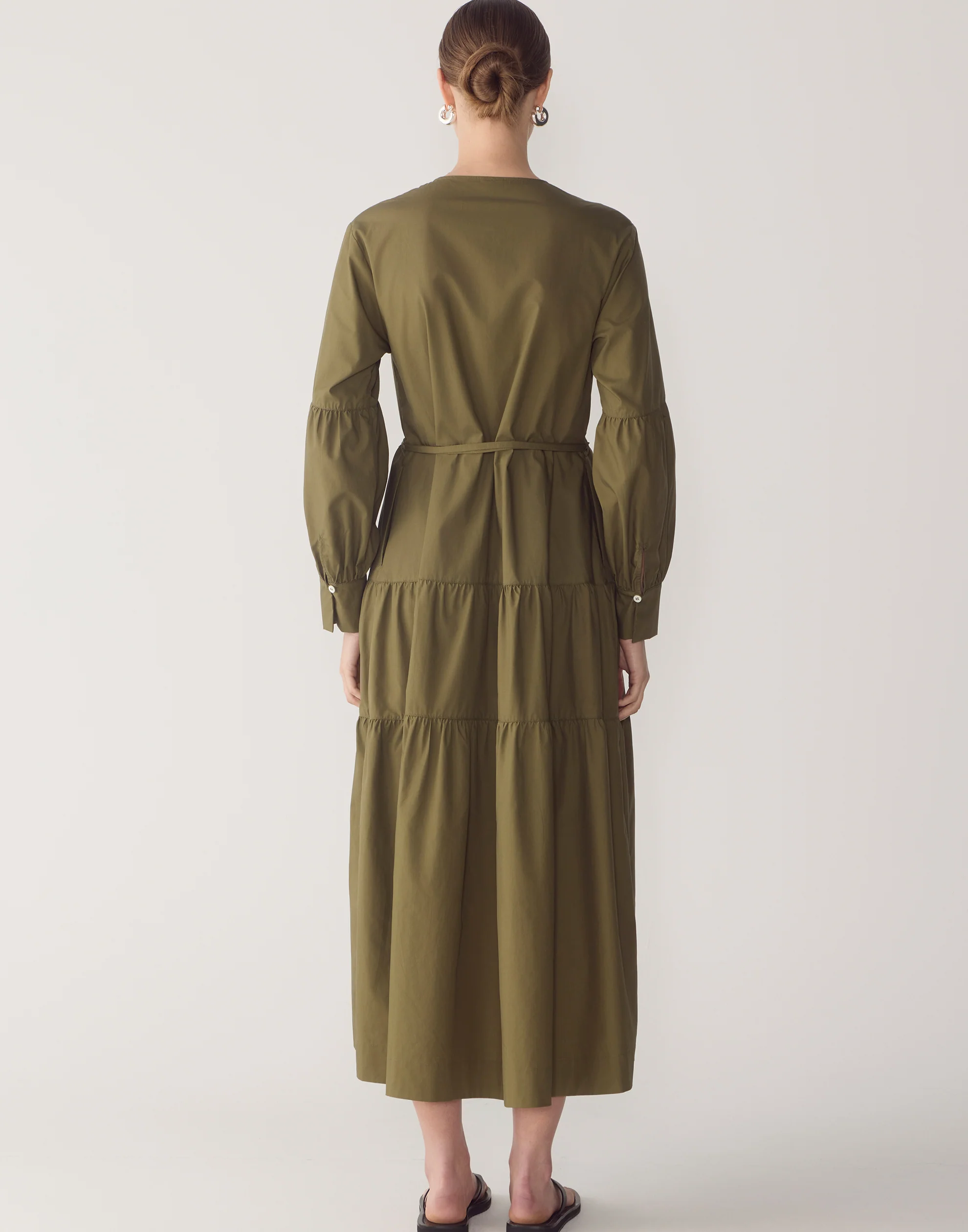 Khaki Cotton & Tencel Nora Dress - Image 6