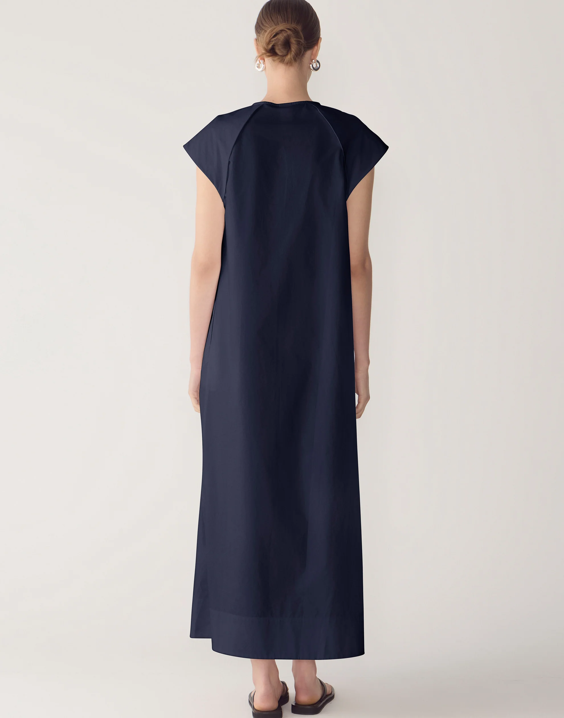 Navy Cotton Poplin Alma Dress - Image 4